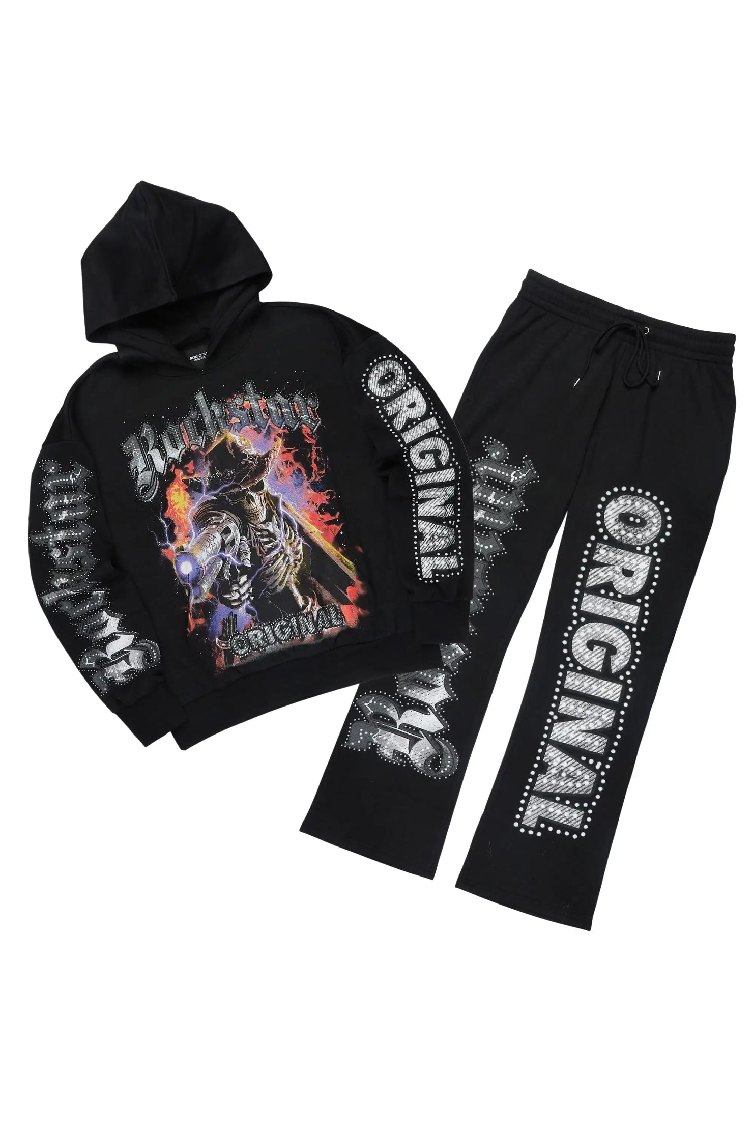 Krome Black Hoodie/Baggy Pant Track Set