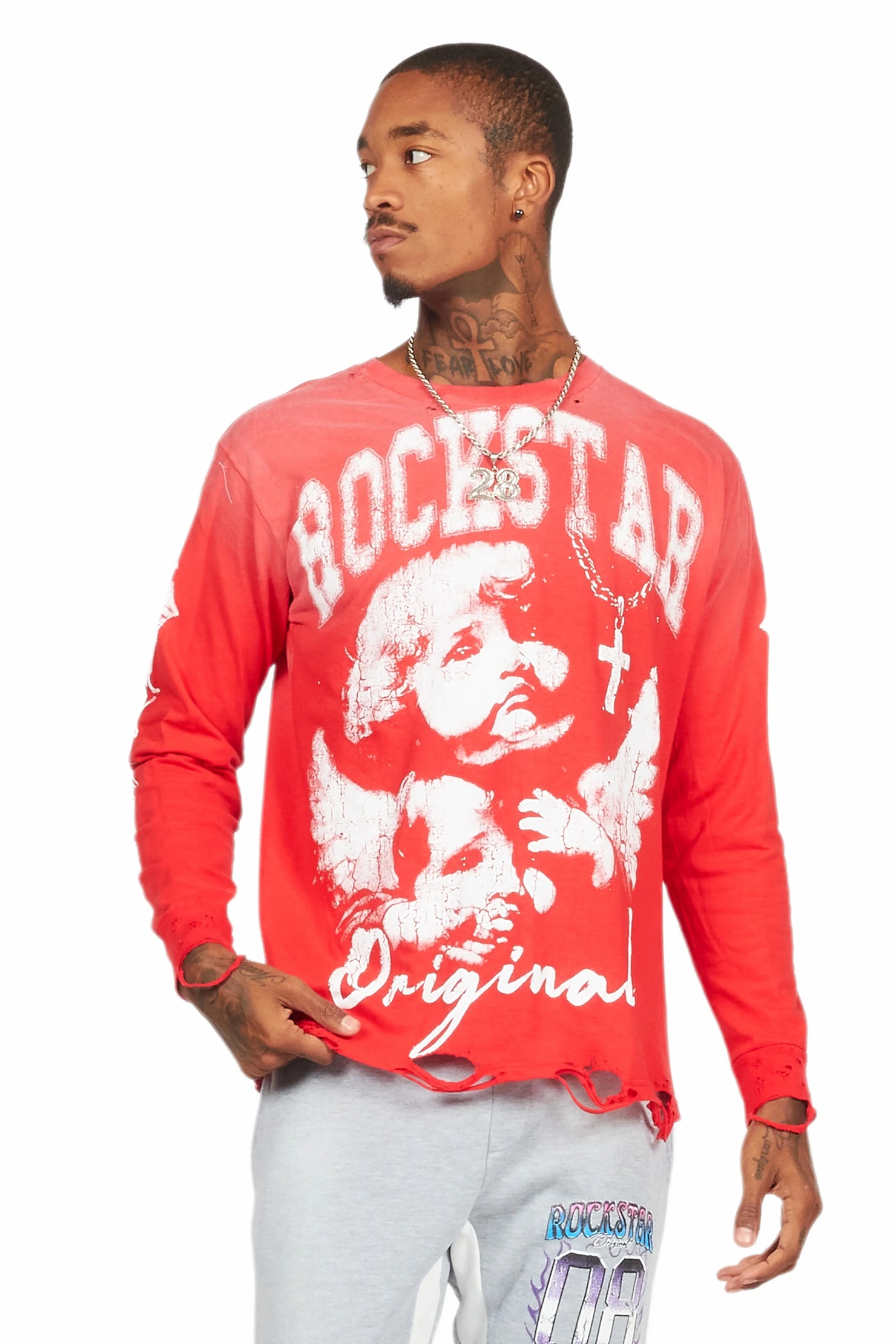 Deiter Red Long Sleeve Graphic T-Shirt