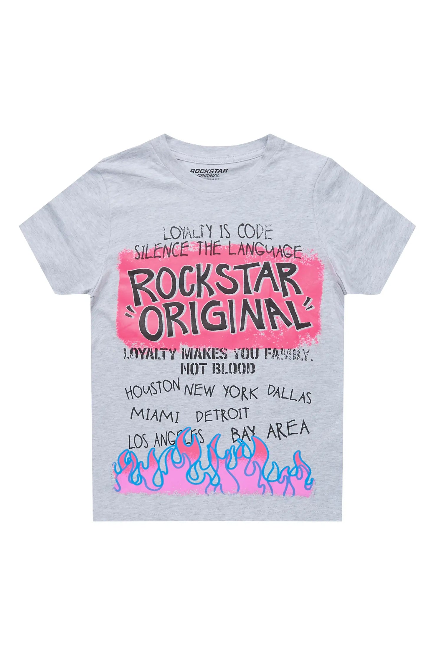 Boys Beno Heather Grey Graphic T-Shirt
