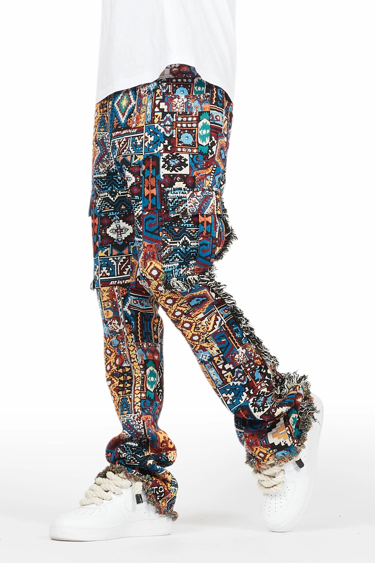 Ayami Blue Slim Tapestry Flare Jean