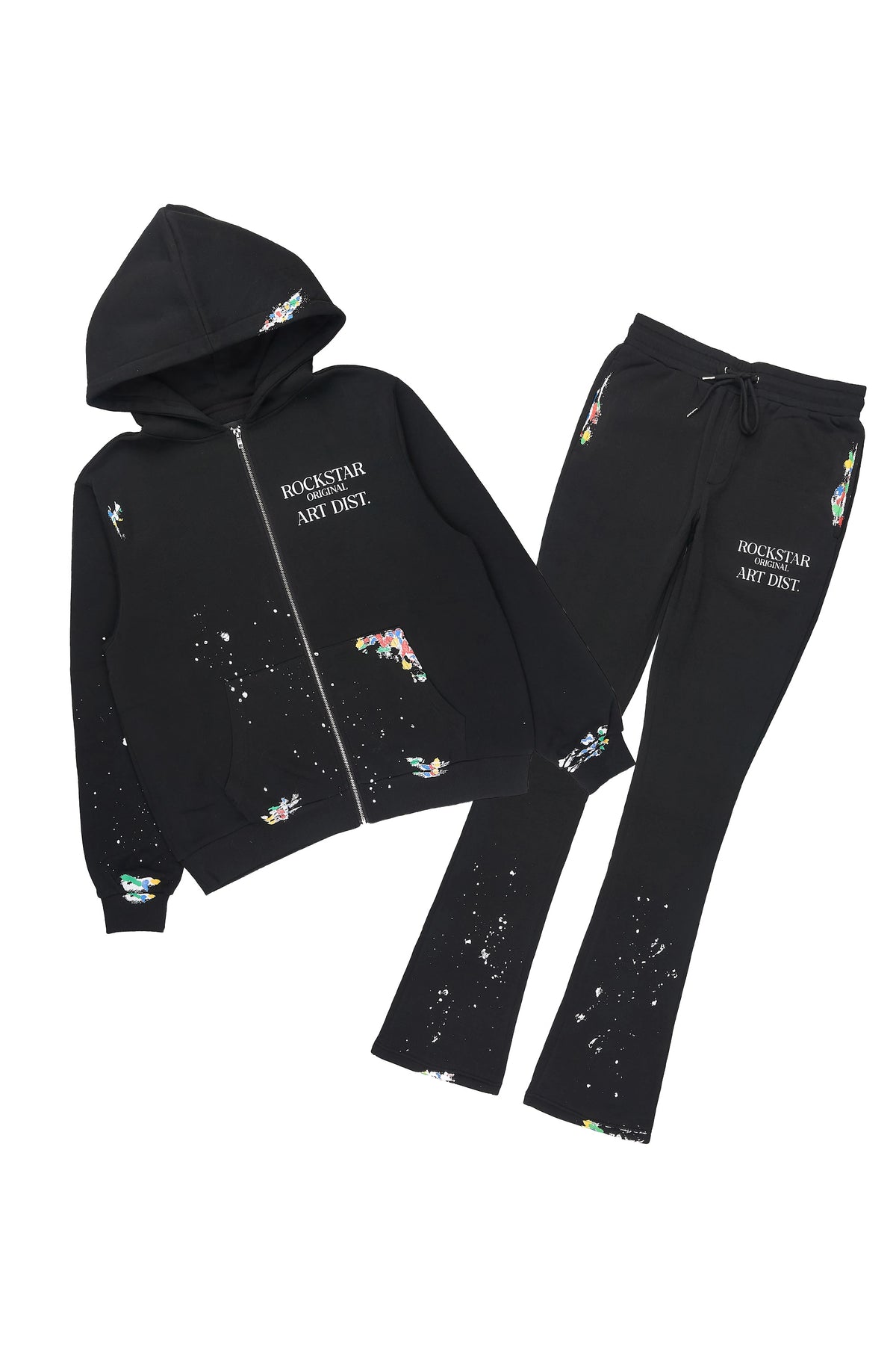 Art Dist Black Zip Up Hoodie/Stacked Track Set