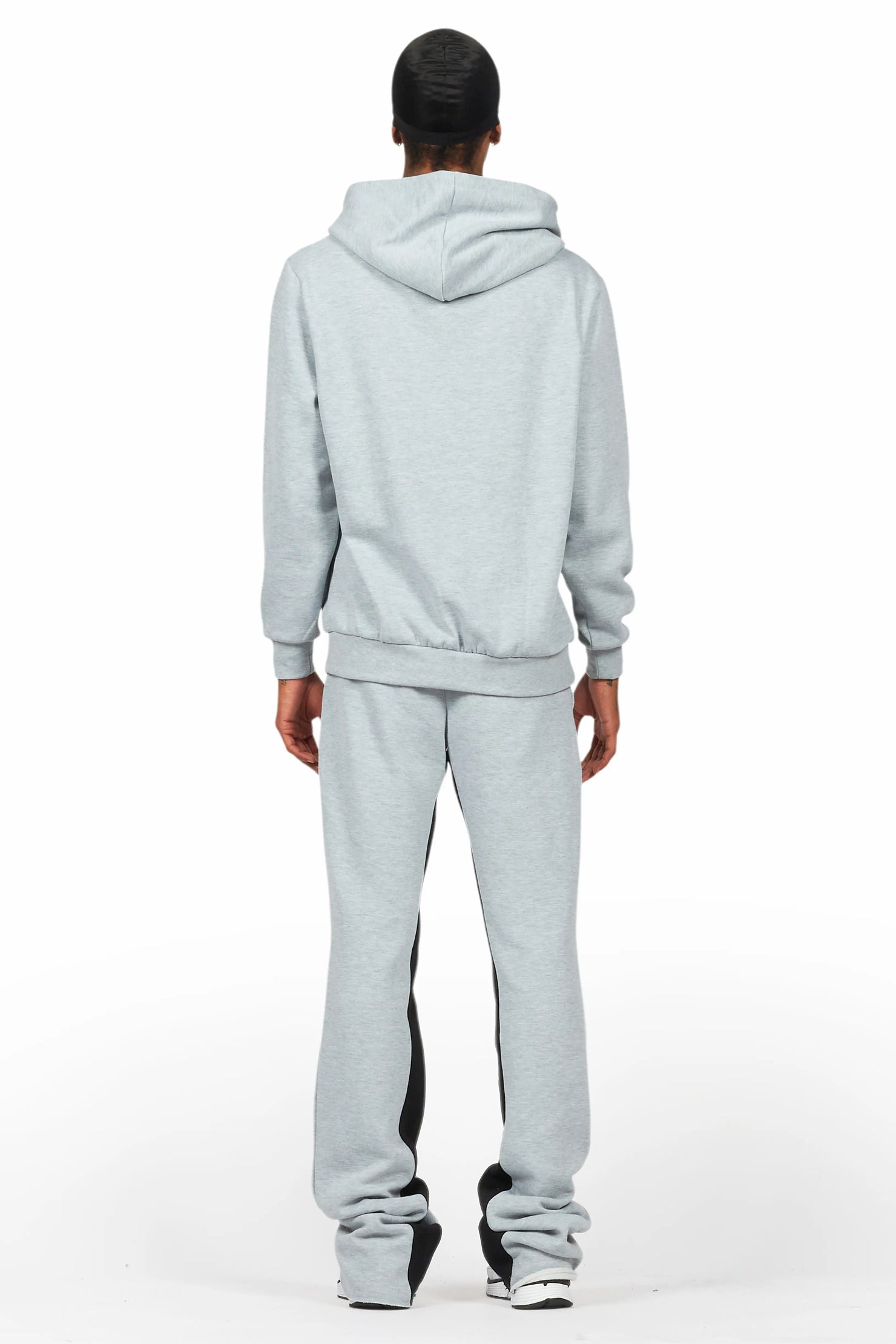 Basic Heather Grey Hoodie/Baggy Track Pant Set
