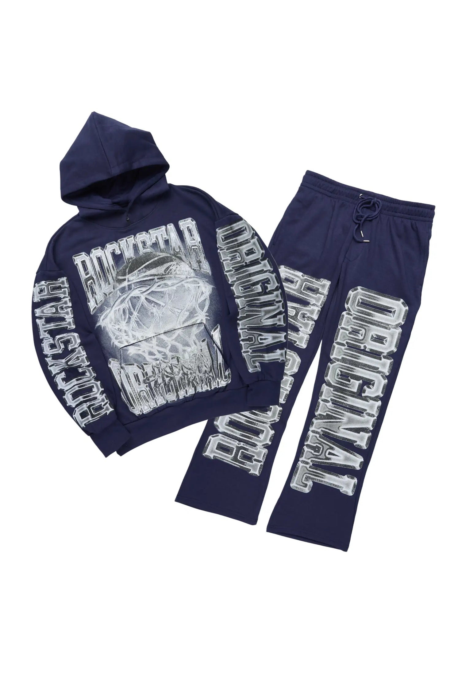 Rleague Navy Hoodie/Baggy Pant Track Set