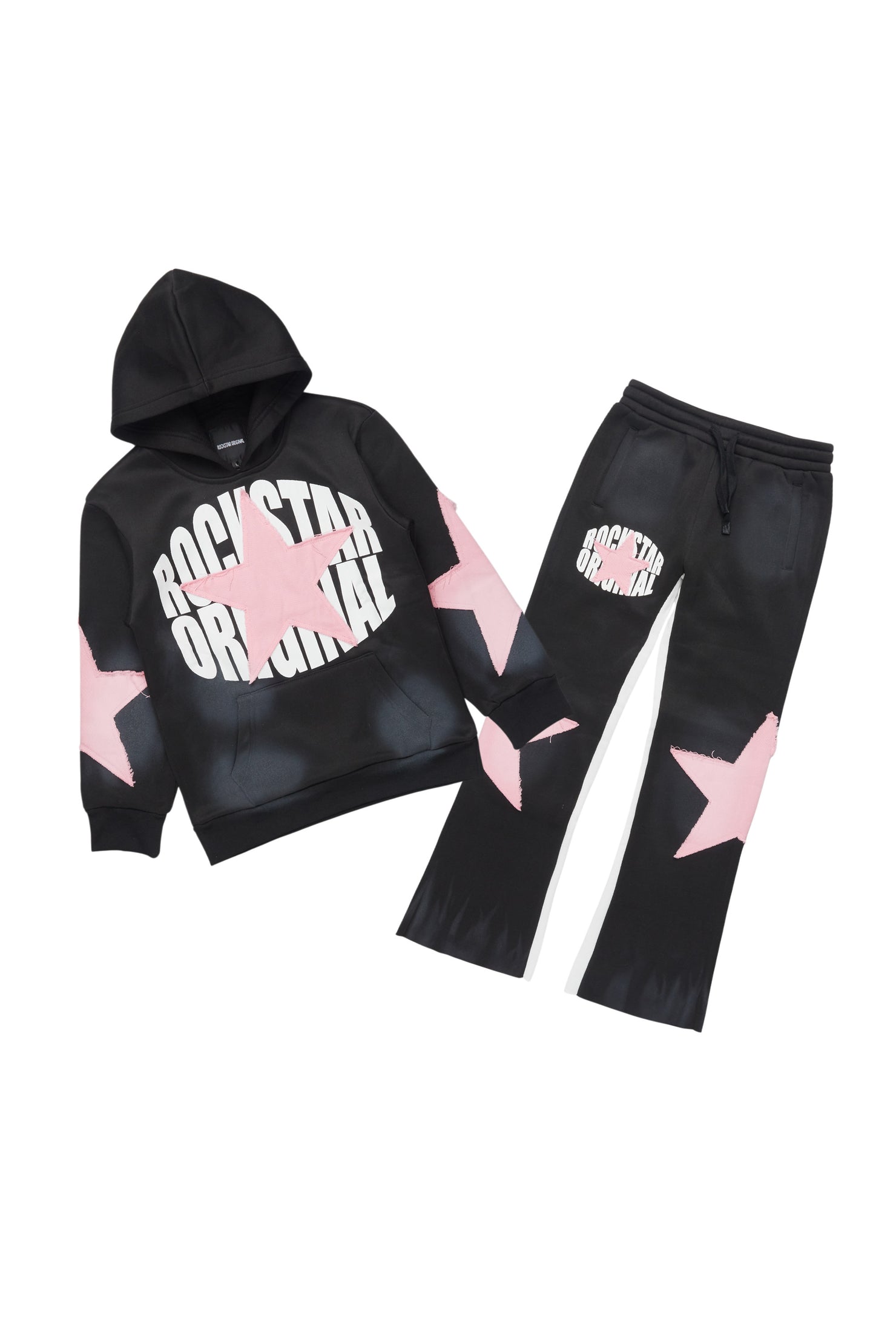 Girls Khaly Black/Pink Track Set