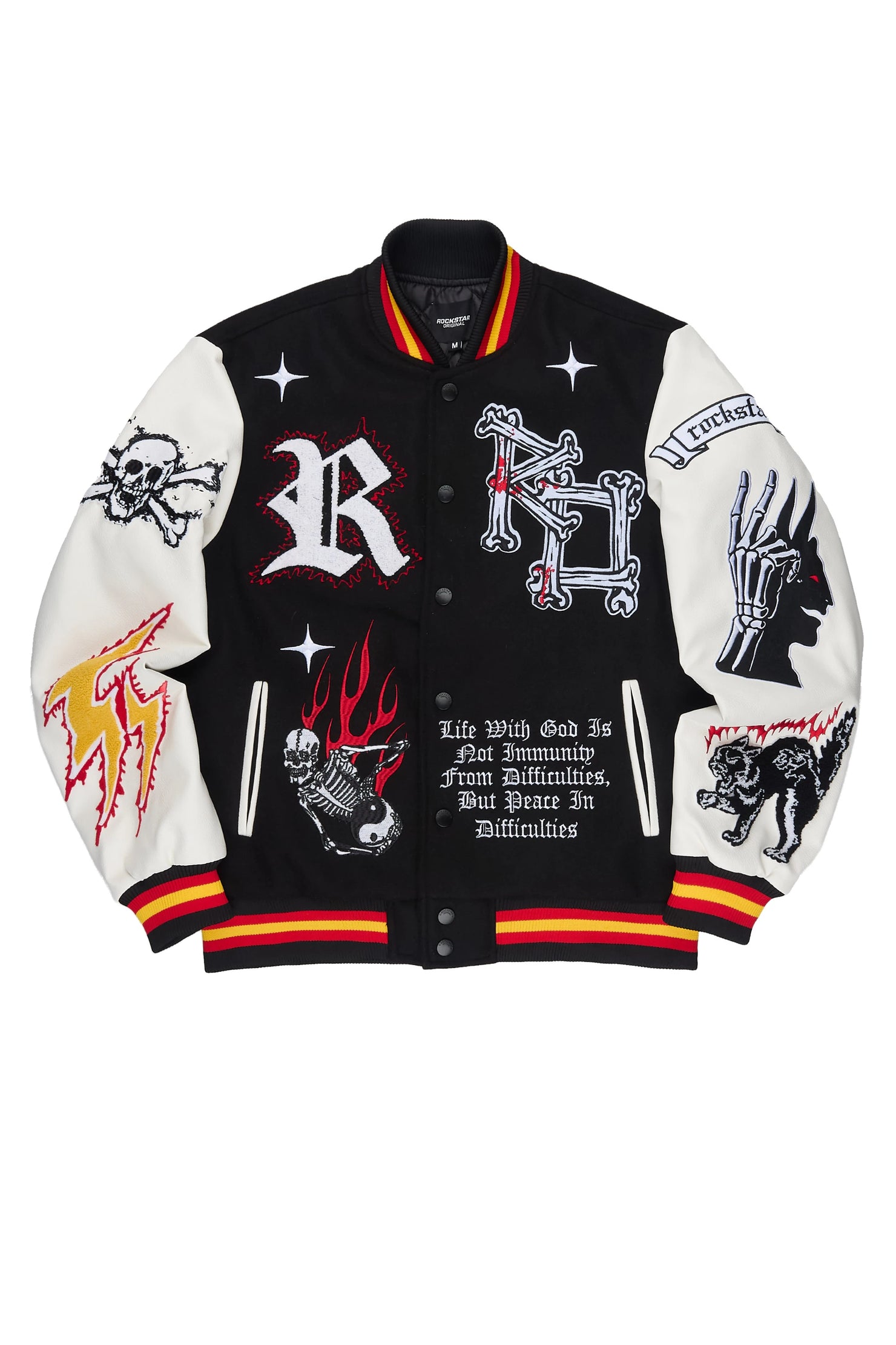 Naizeah Black/Ivory Varsity Jacket