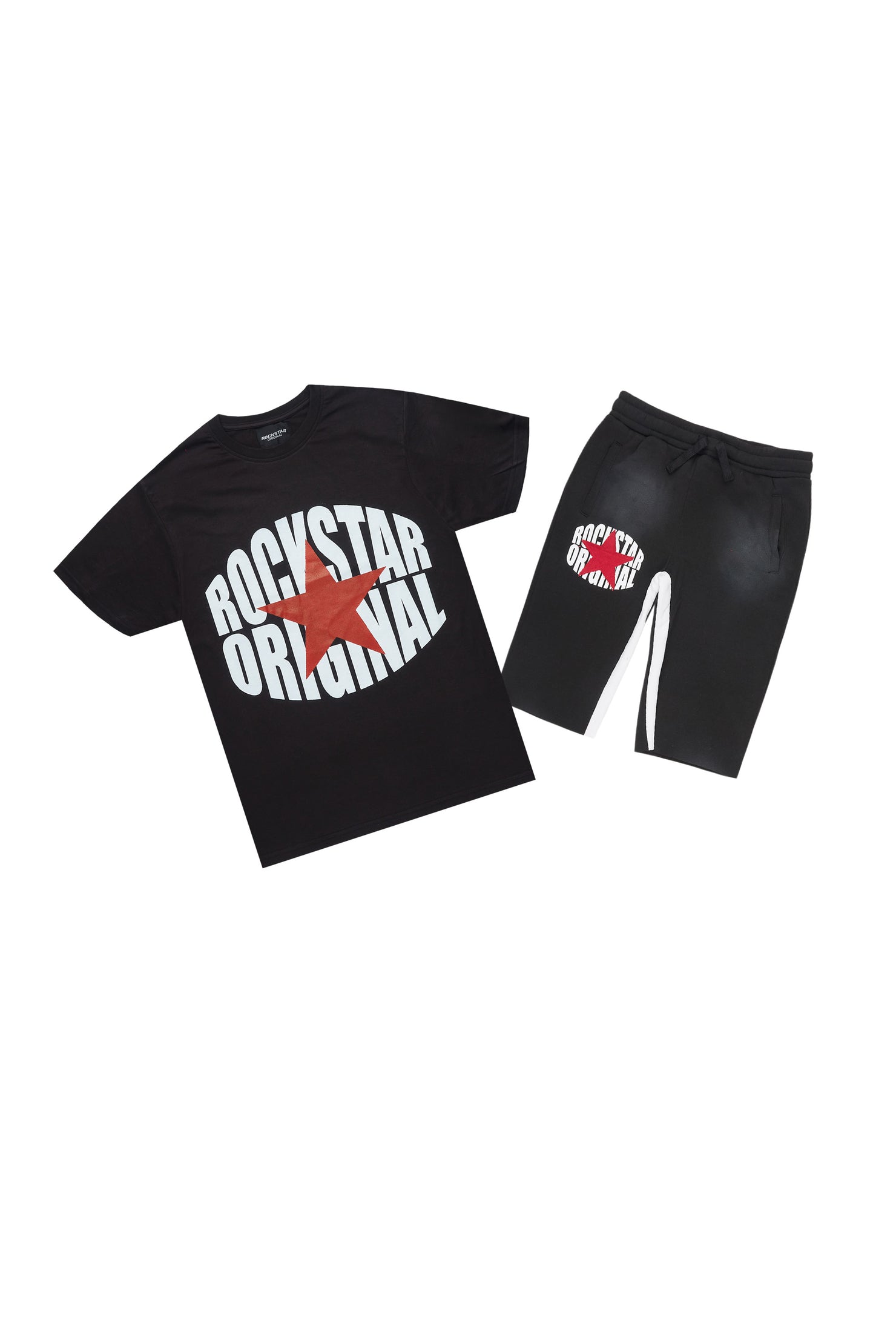 Boys States Black/Red T-Shirt Short Set