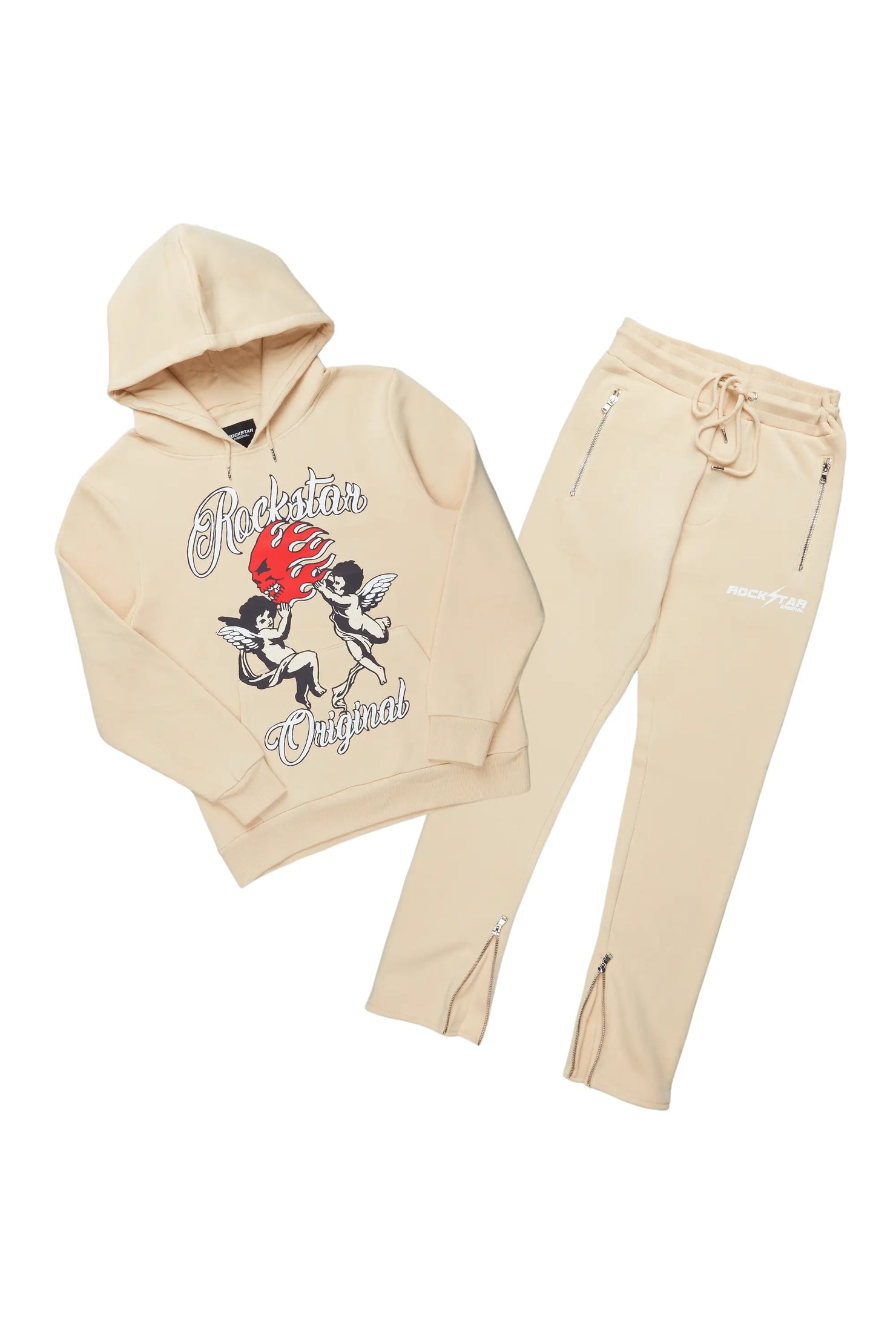 Tanner Beige Slim Fit Track Set