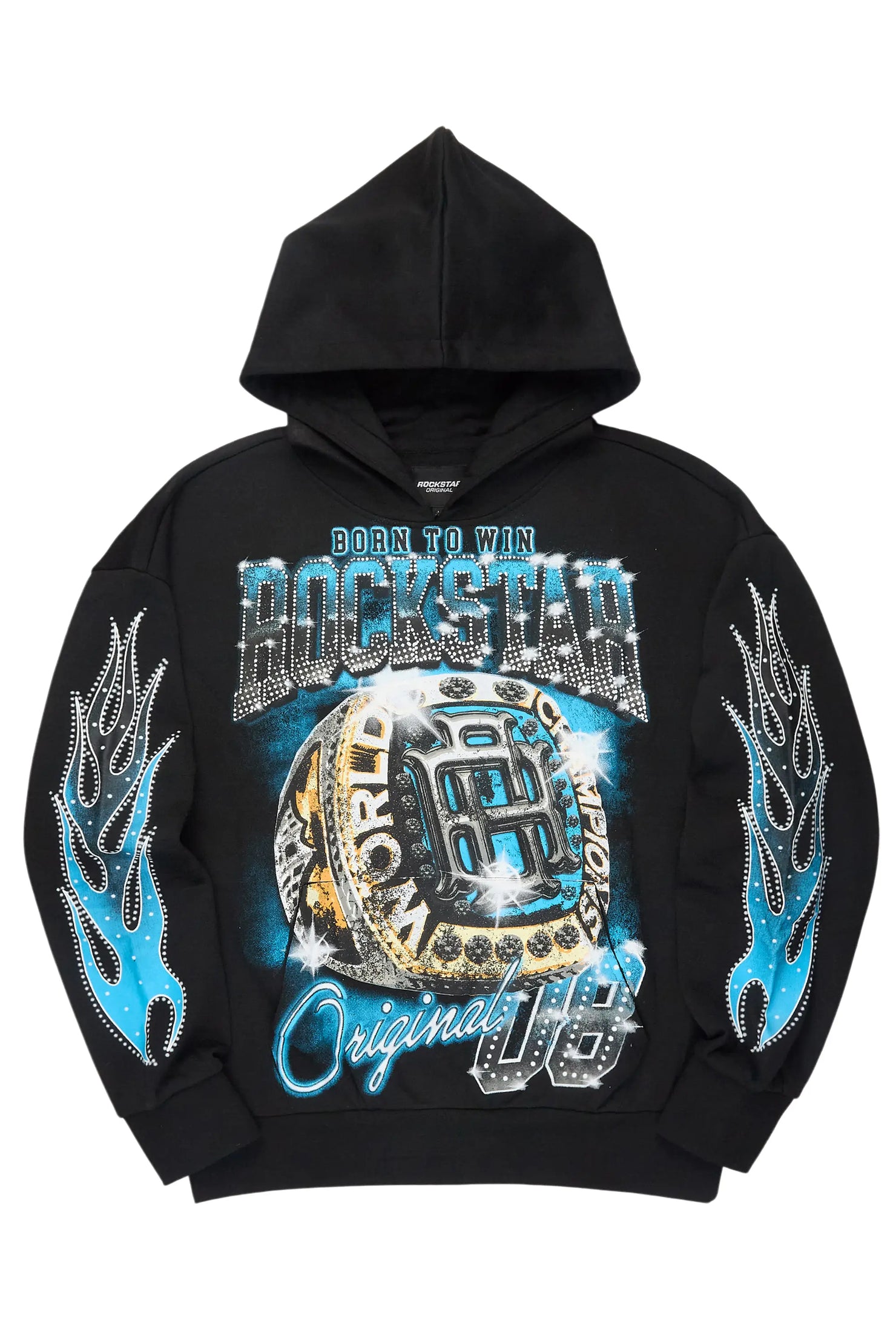 Glans Black Graphic Hoodie