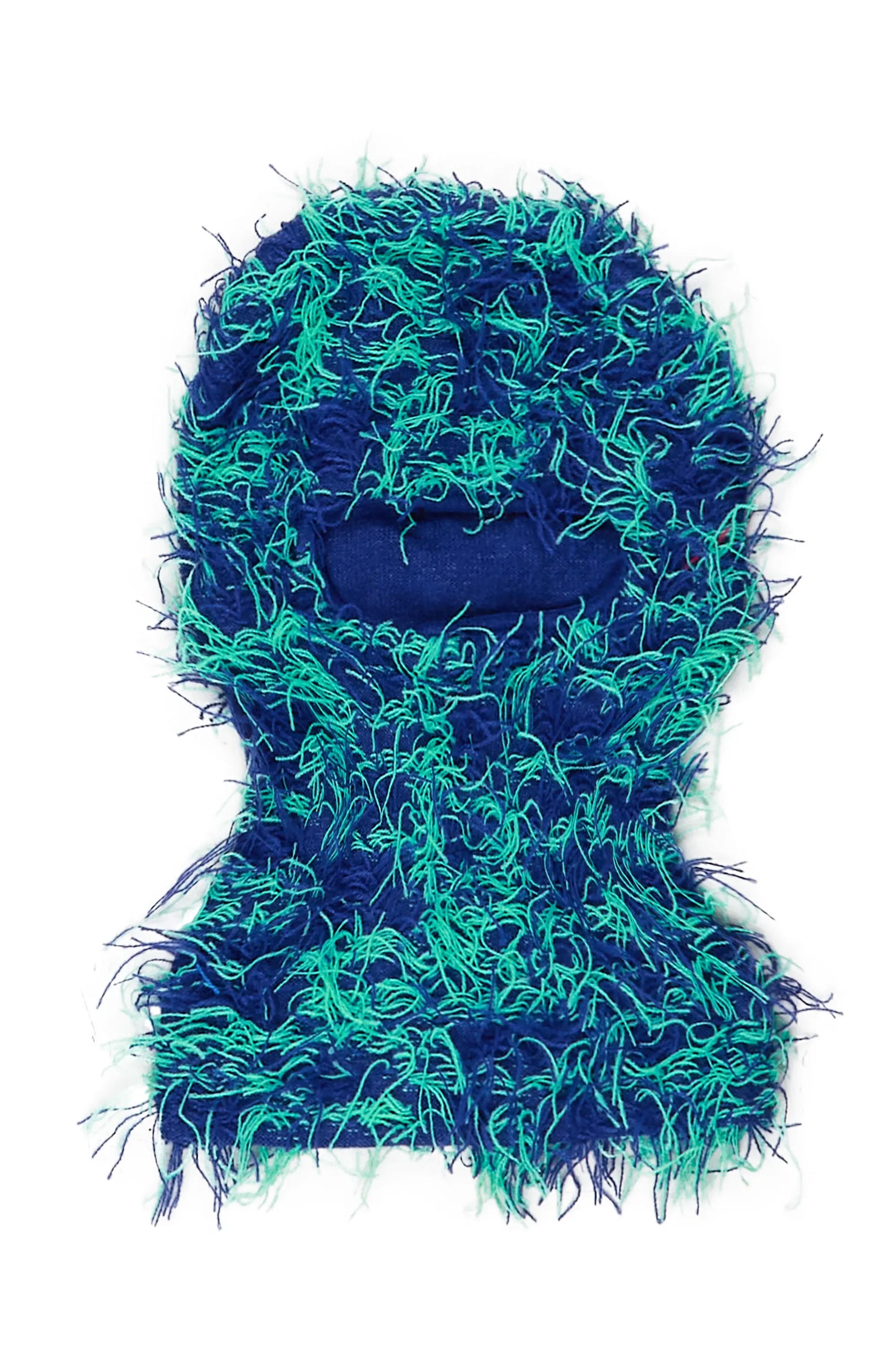Otto Green/Blue Fuzzy Ski Mask