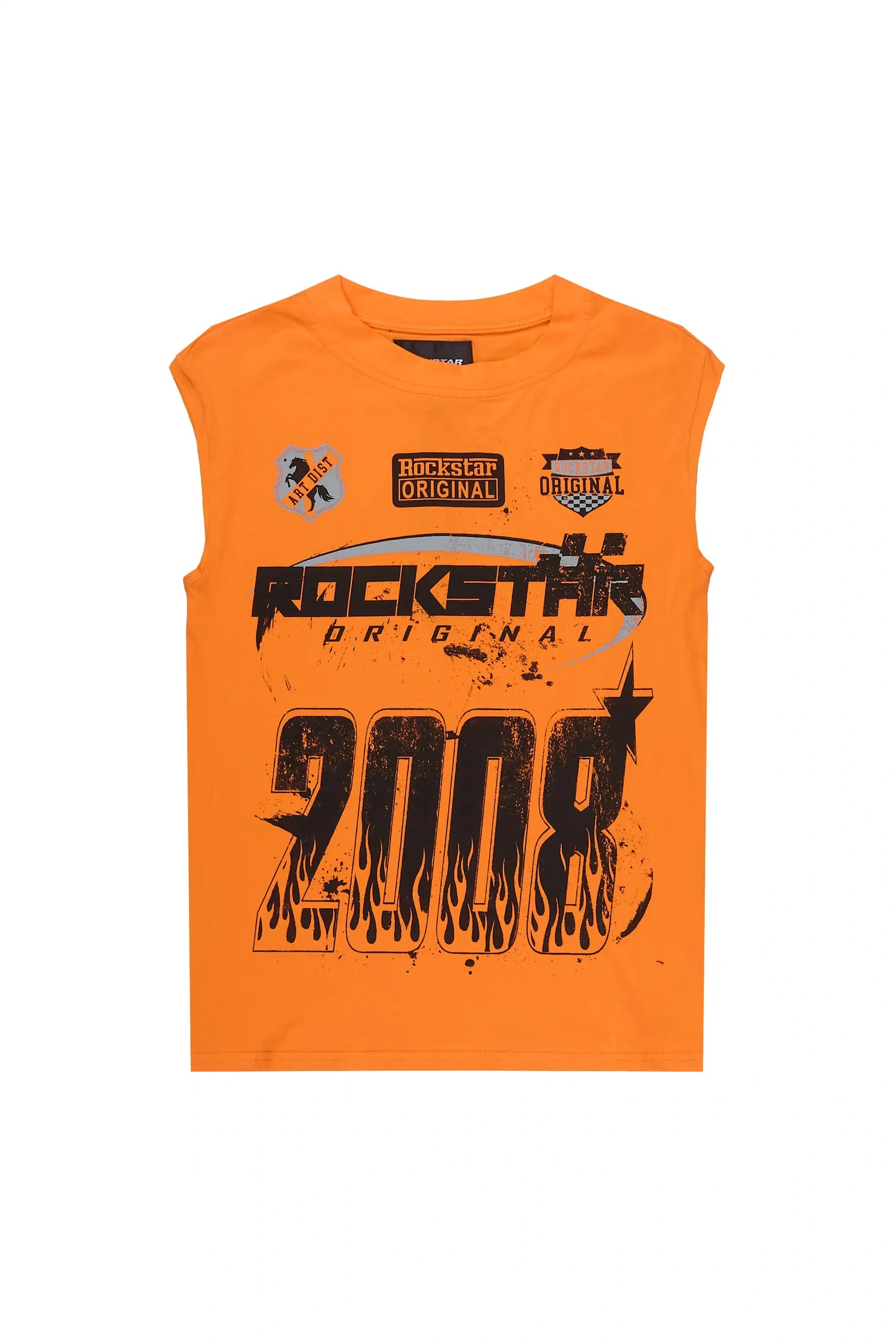 Boys Amos Orange Cut Off T-Shirt