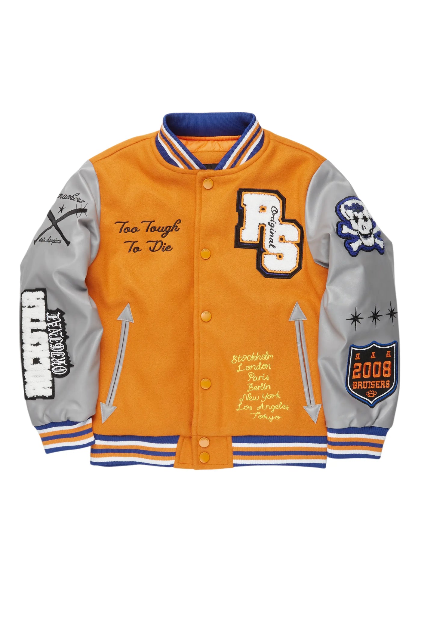 Boys Shexter Orange Varsity Jacket– Rockstar Original