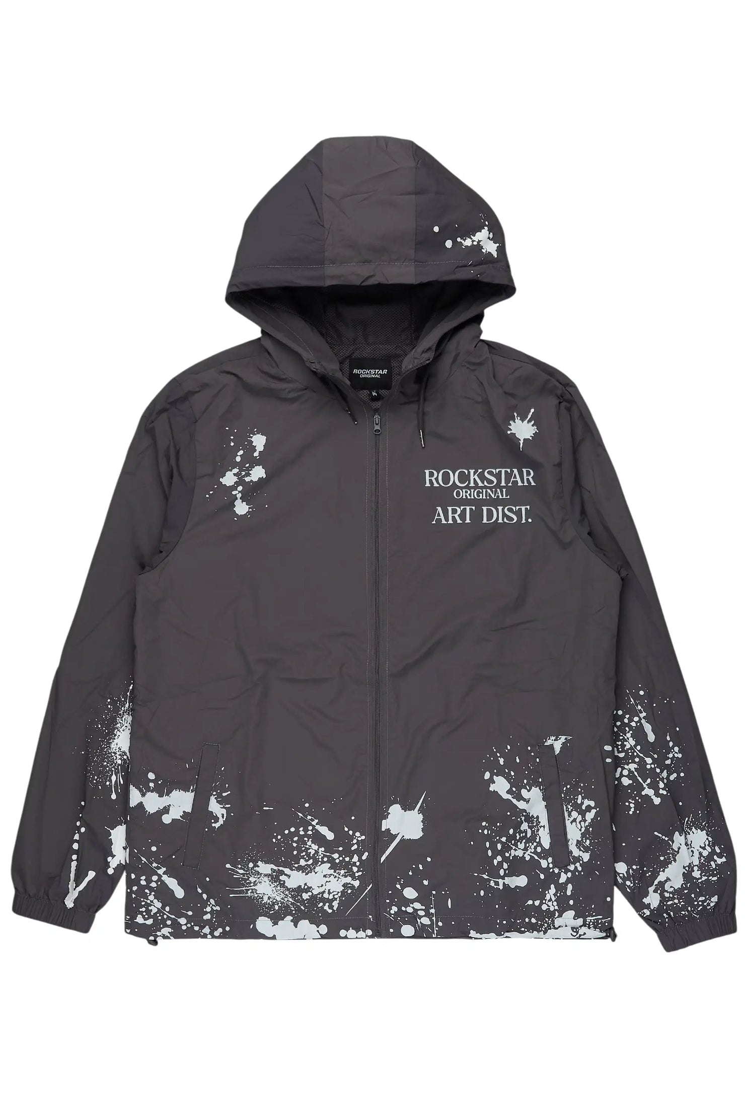 Raffer Grey Graphic Windbreaker