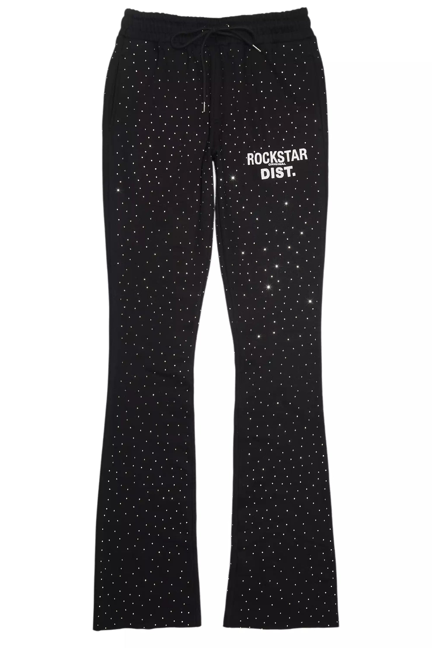 Alpine Rhinestone Black Stacked Flare Pant