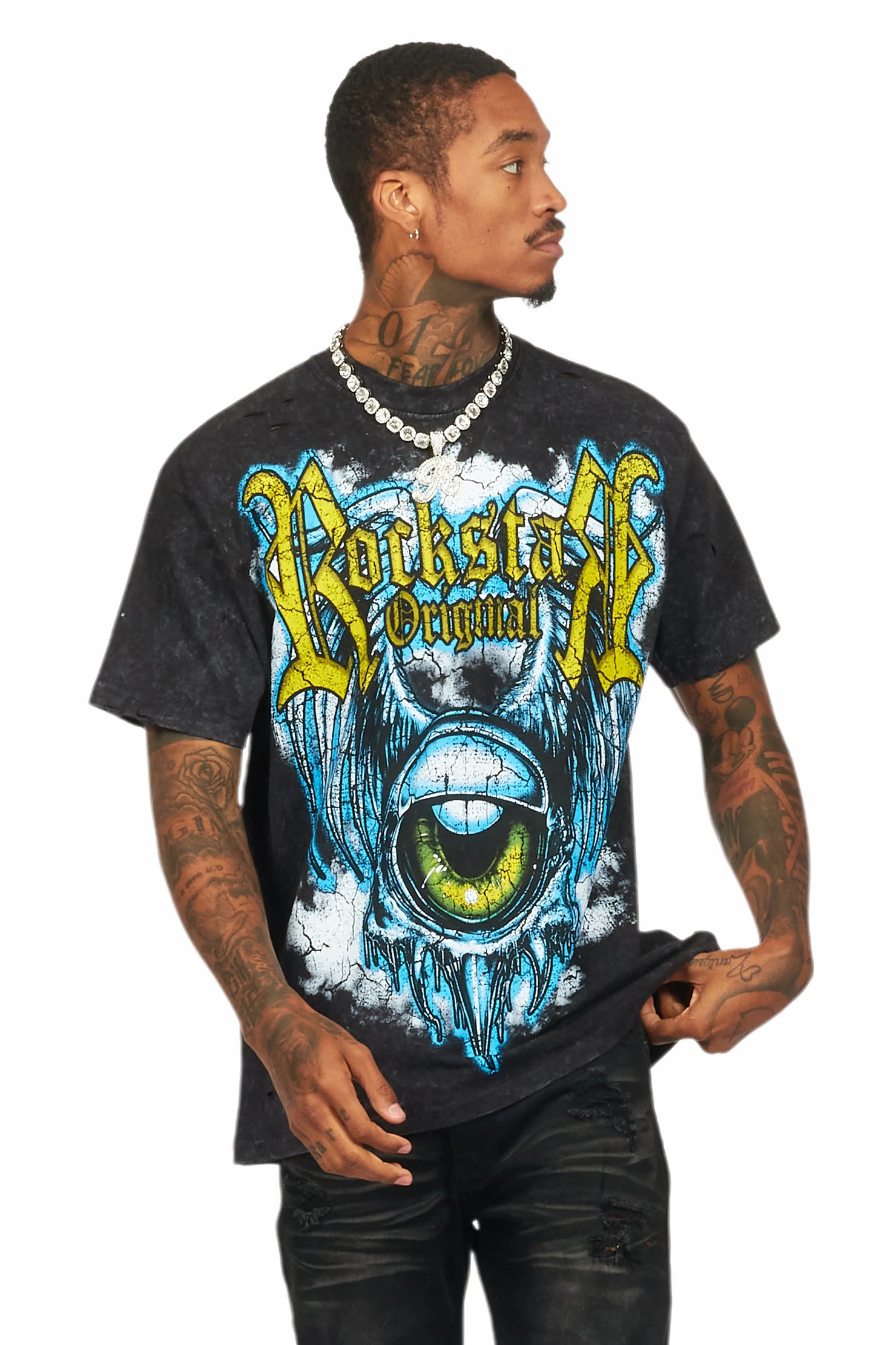 Fenton Vintage Black Oversized Graphic T-Shirt