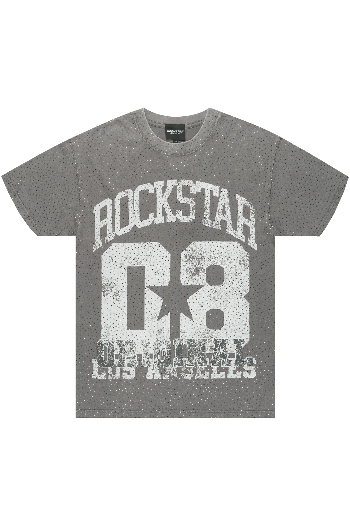 Flamur Grey Graphic Rhinestone T-Shirt
