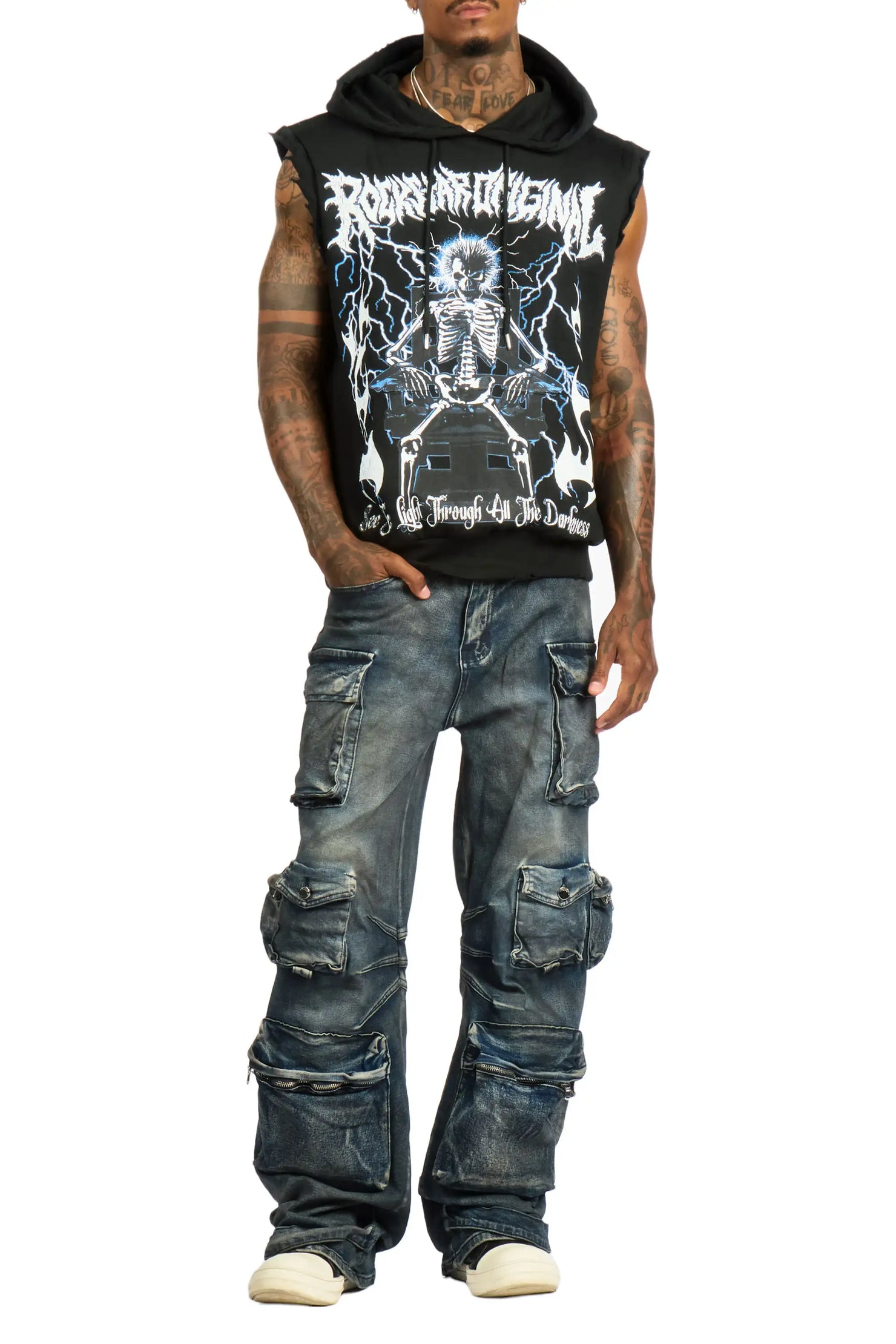 Mahesh Dark Blue Baggy Cargo Jean