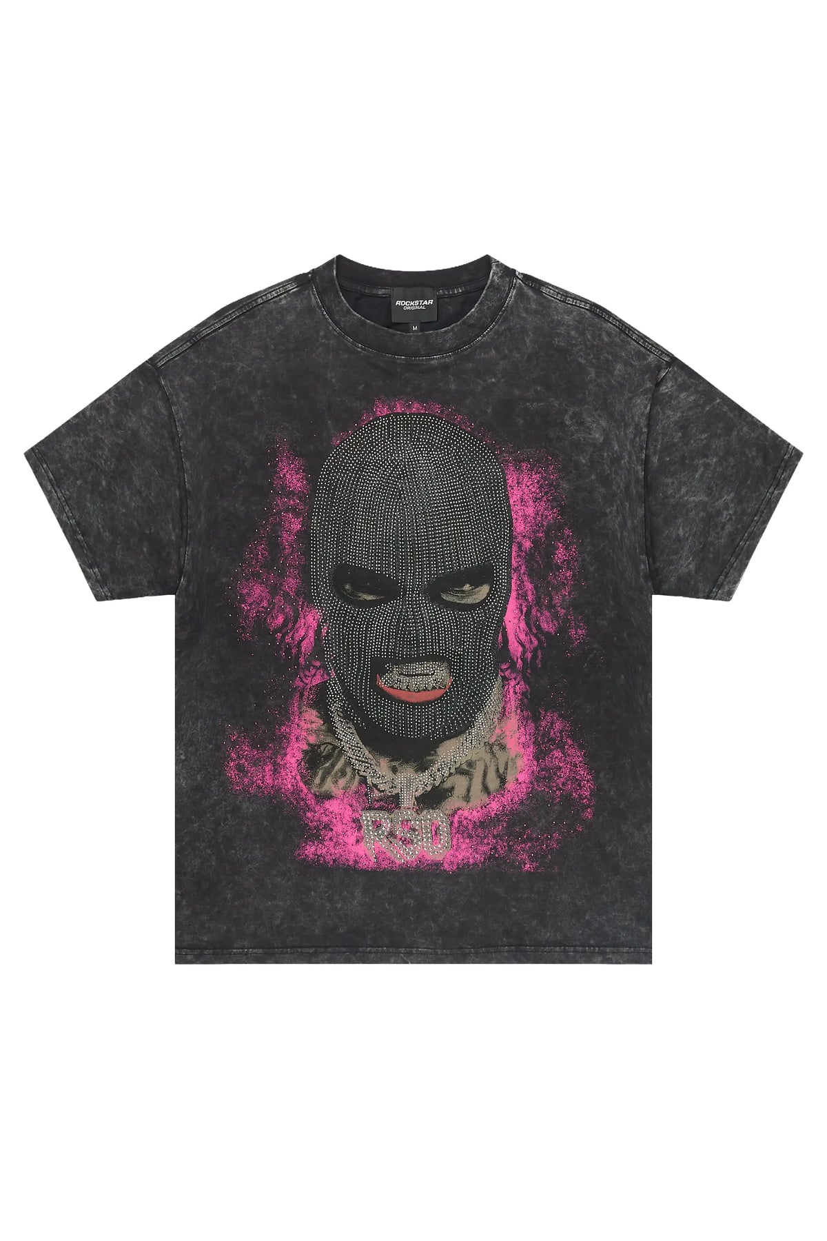 Tyvion Black Rhinestone Oversized Graphic T-Shirt