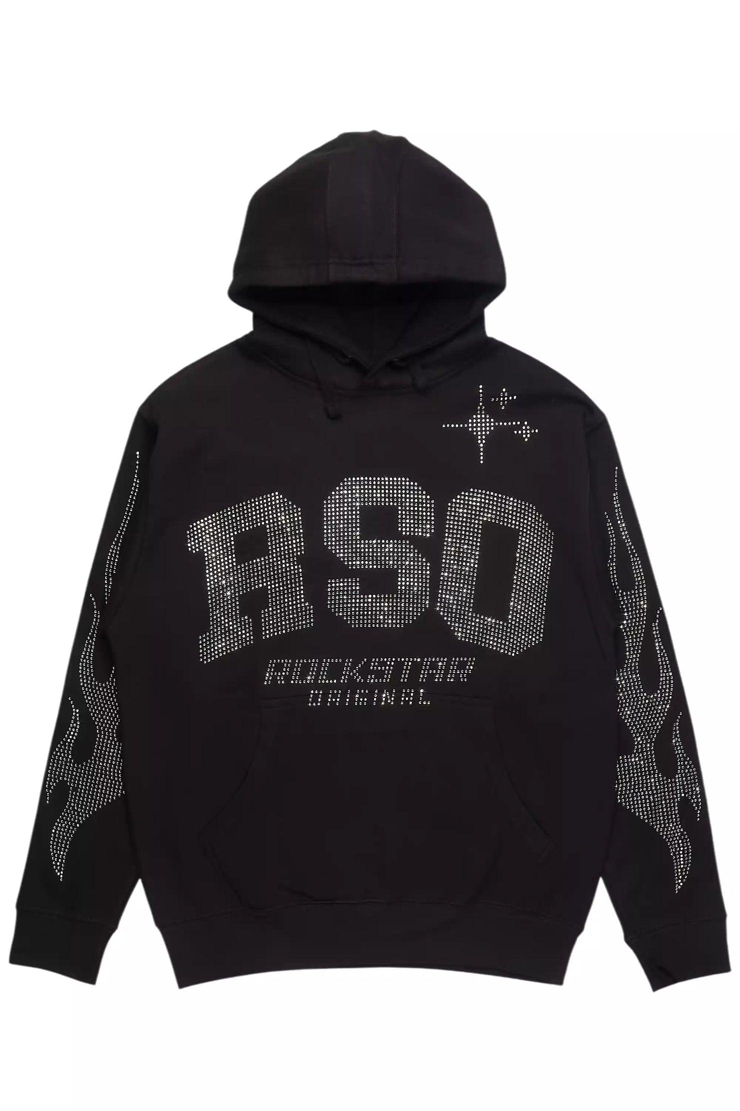 Merek Black/Silver Rhinestone Graphic Hoodie