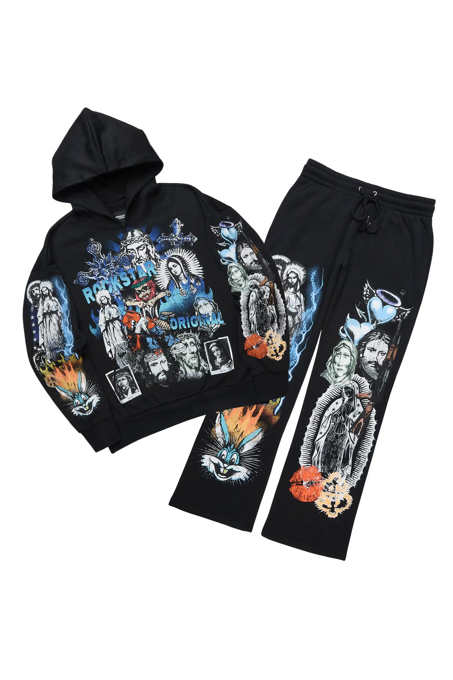 Diyos Black Hoodie/Baggy Pant Track Set