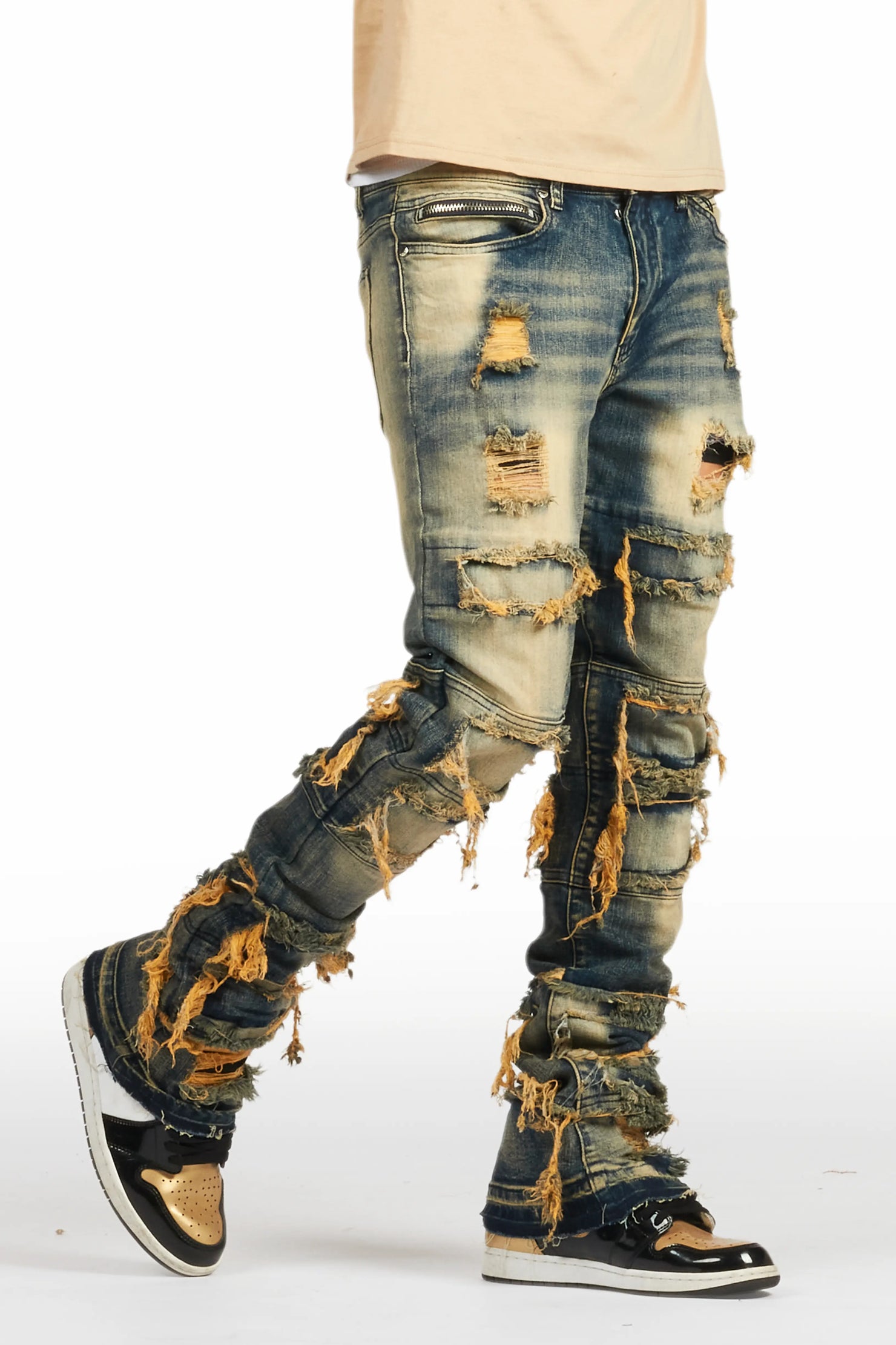 Vasco Tint Blue Stacked Flare Jean