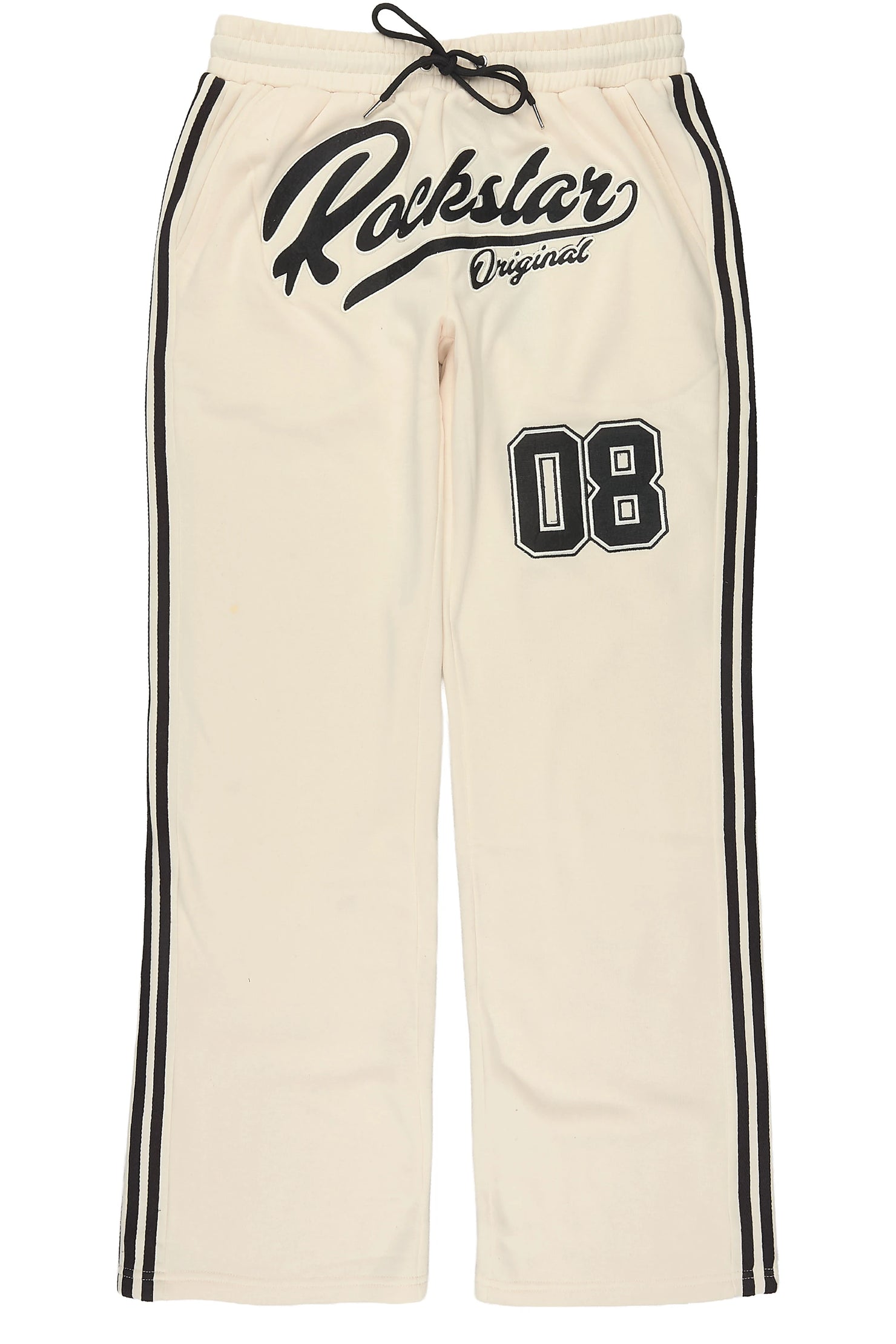 Yazan Black/Cream French Terry Relaxed Pant