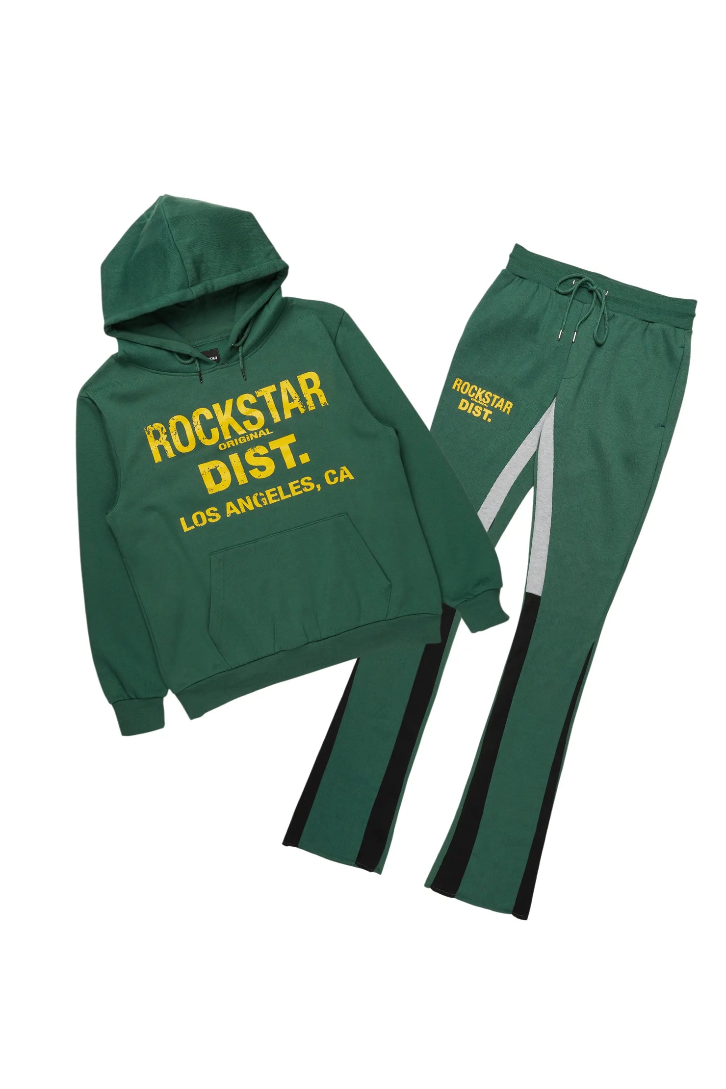 Lake Green/Yellow Hoodie/Stacked Flare Track Pant Set