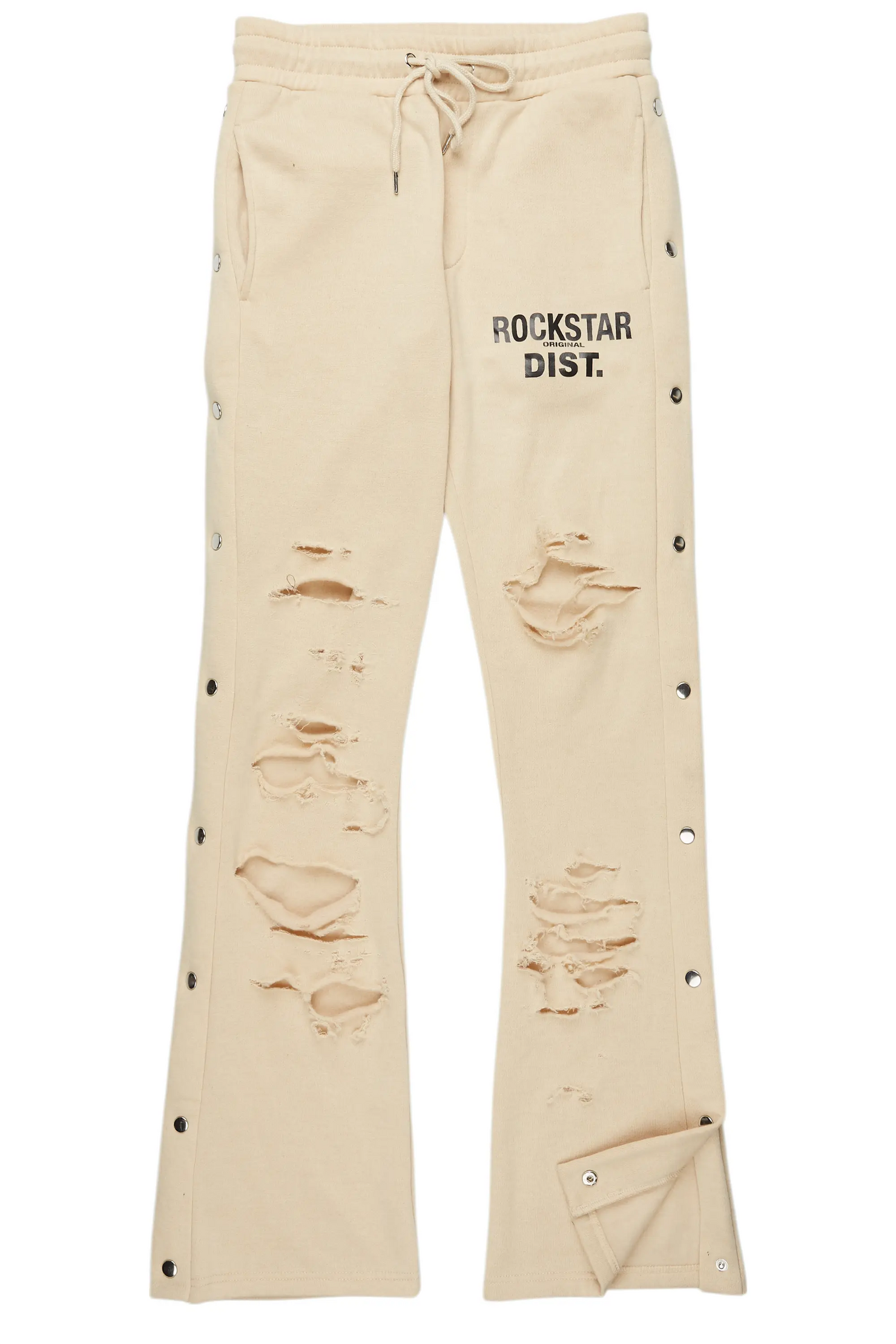 Chance Beige Baggy Snap Button Pant