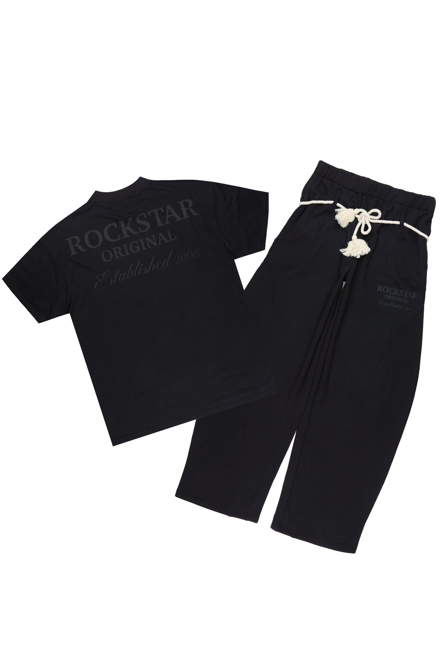 Maximillian Black T-Shirt/Barrel Fit Set