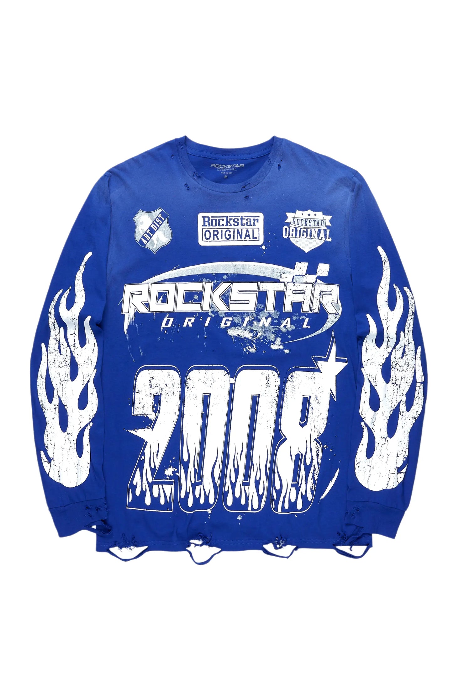 Amos Royal Blue Long Sleeve Graphic T-Shirt