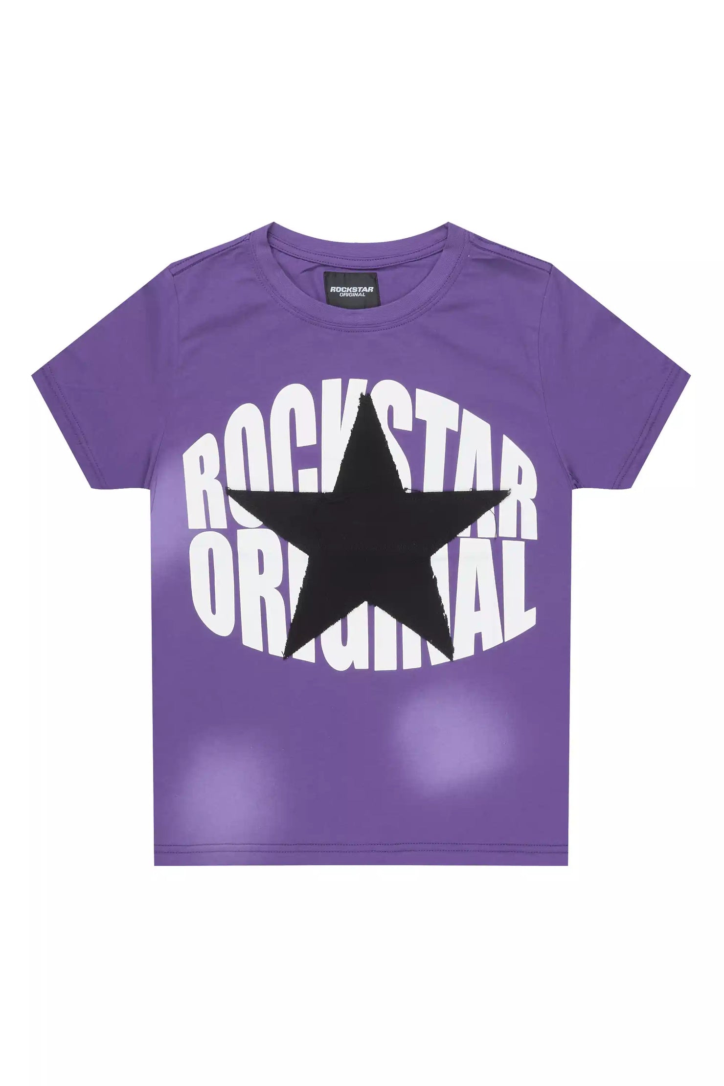 Boys State Purple/White Graphic T-Shirt with Patch