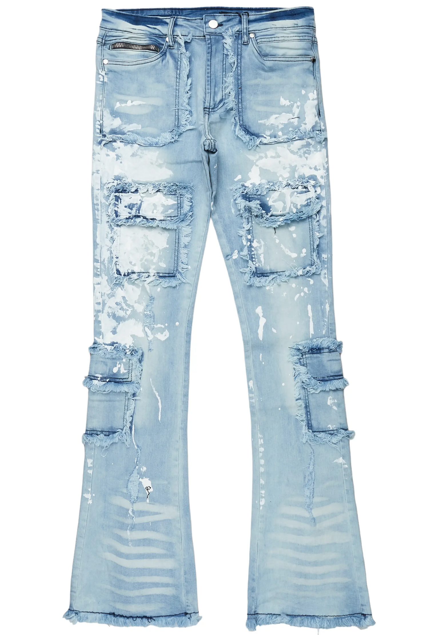Velan Blue Painter Stacked Flare Jean