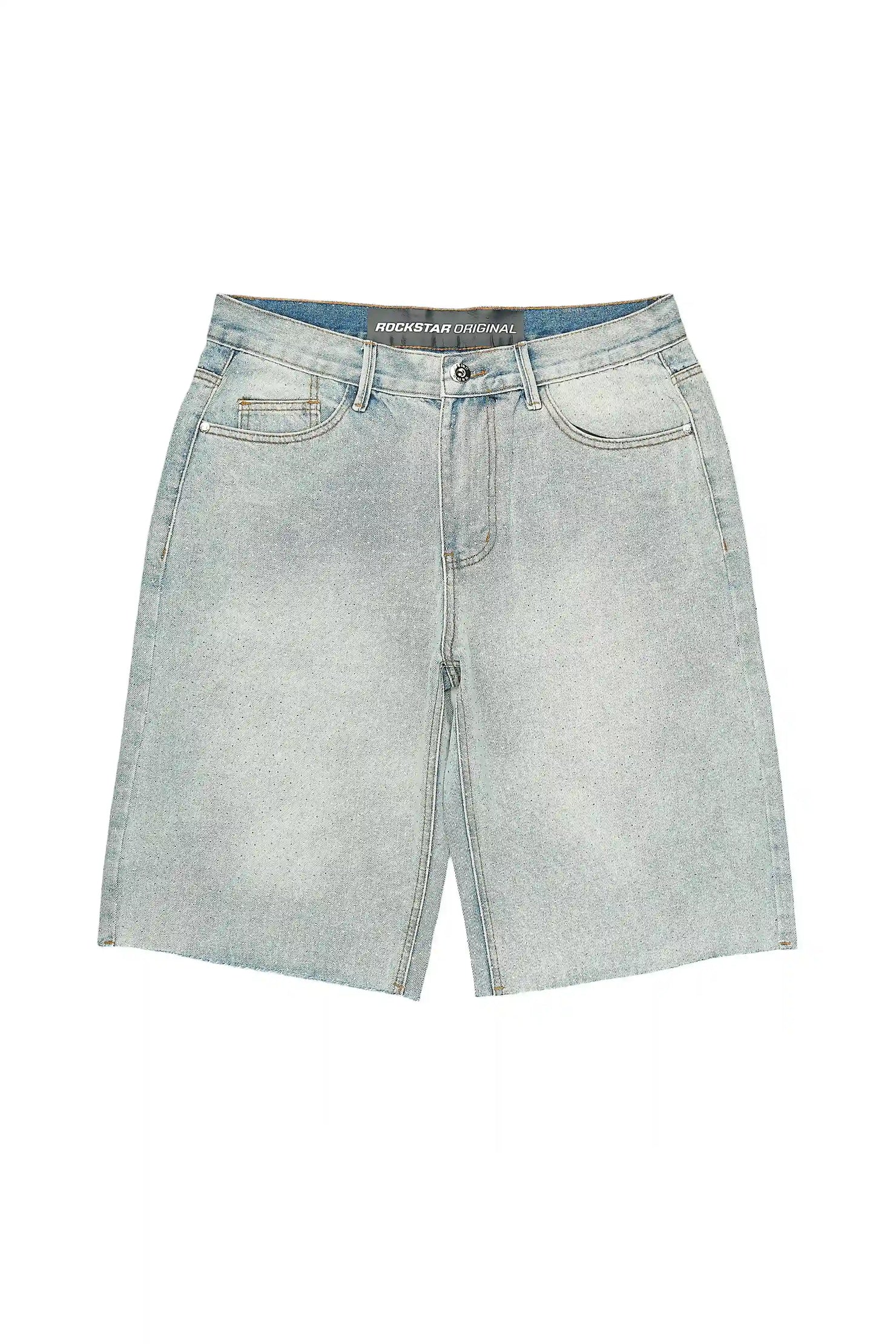 Brayan Light Blue Rhinestones Denim Short