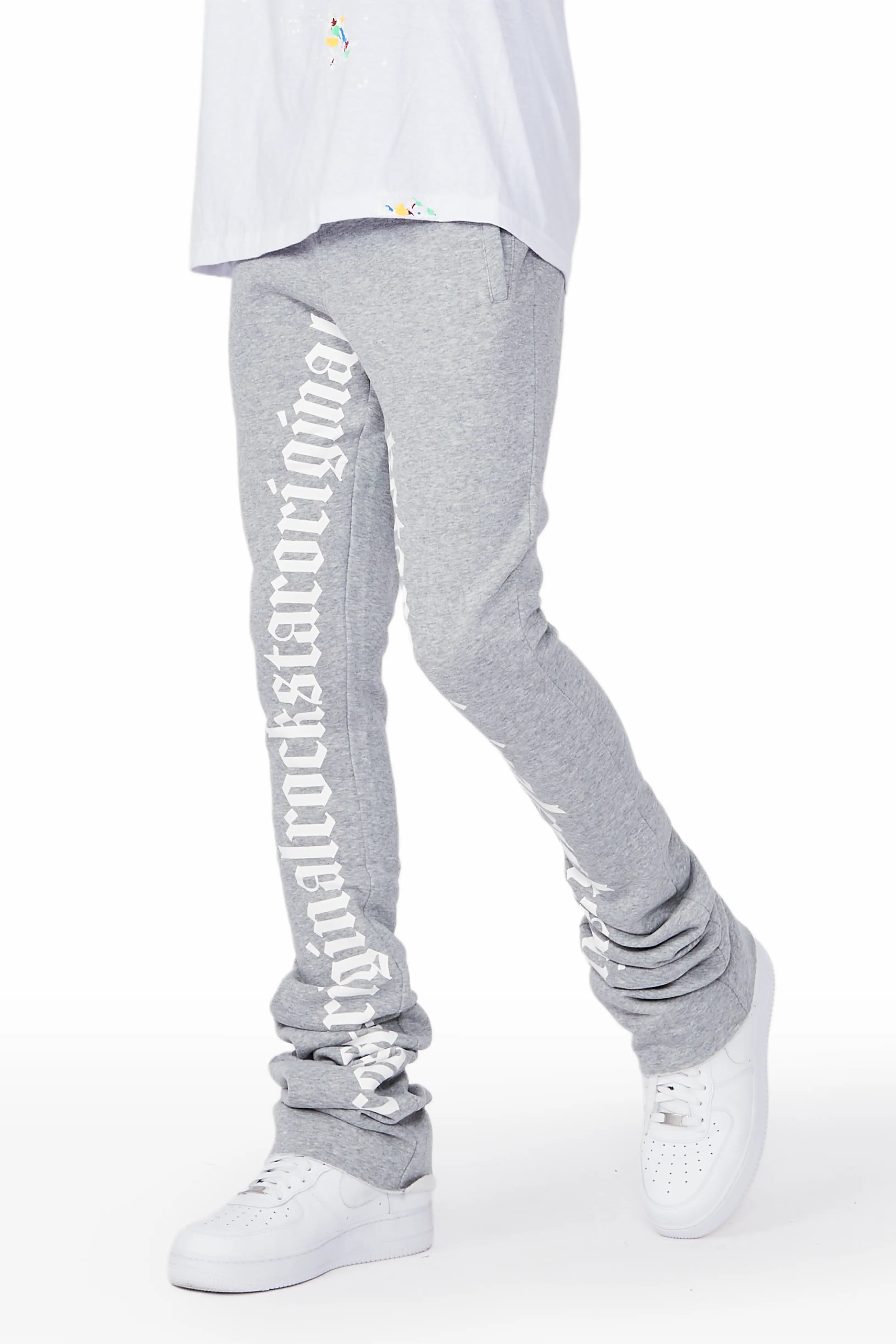Callie Heather Grey Super Stacked Pants