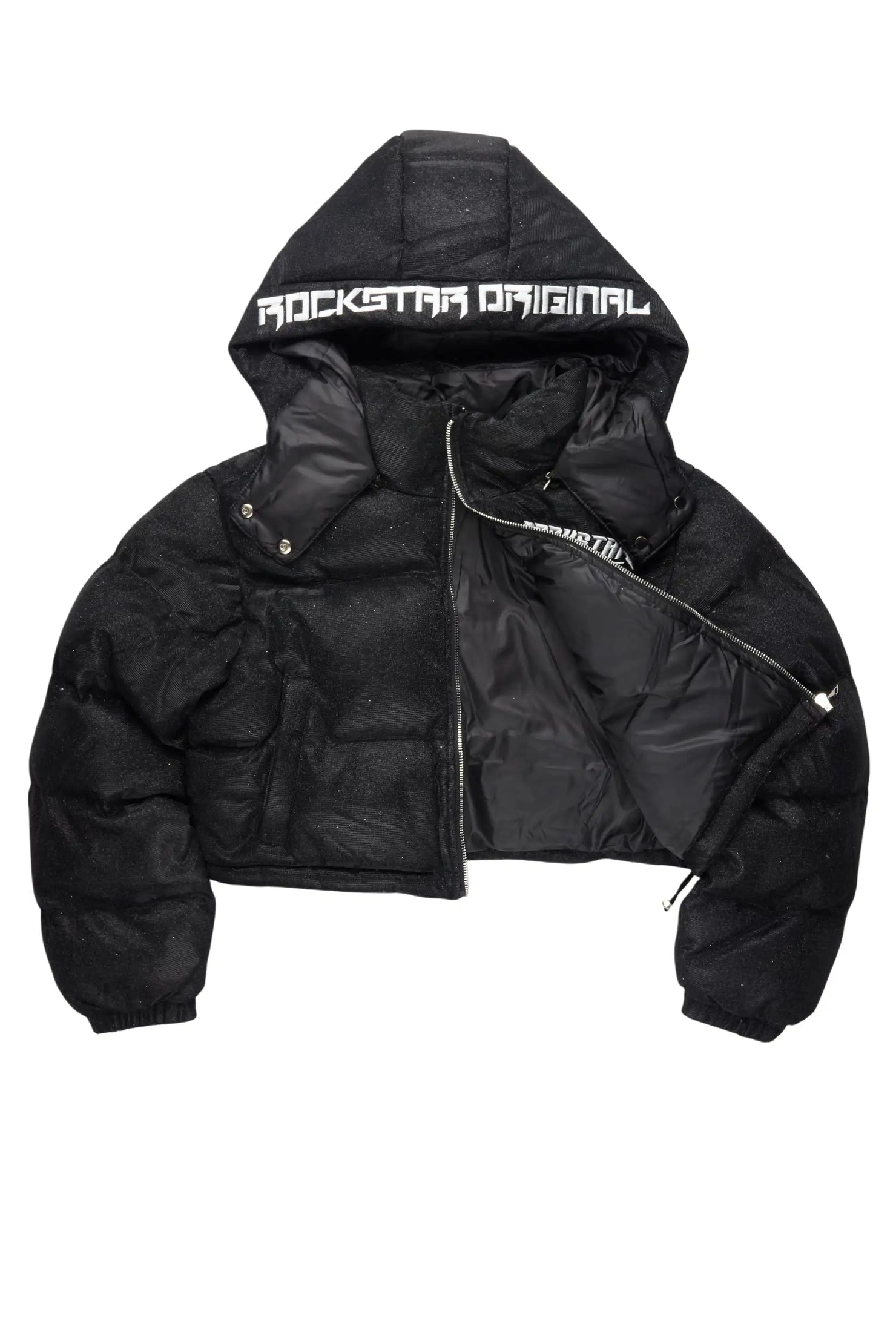 Meranda Black Glitter Puffer Jacket