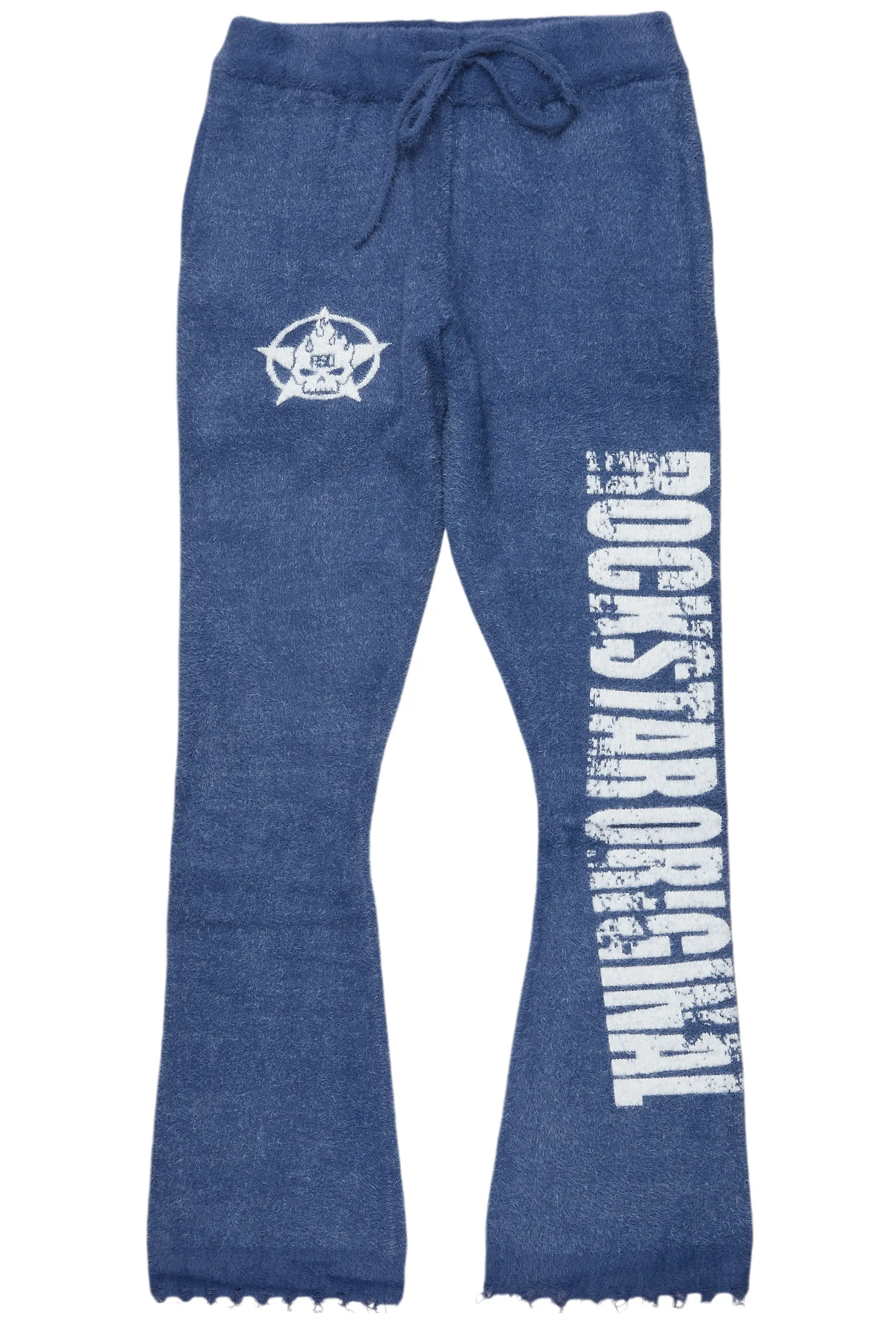 Keve Navy Knitted Mohair Flare Sweat Pant