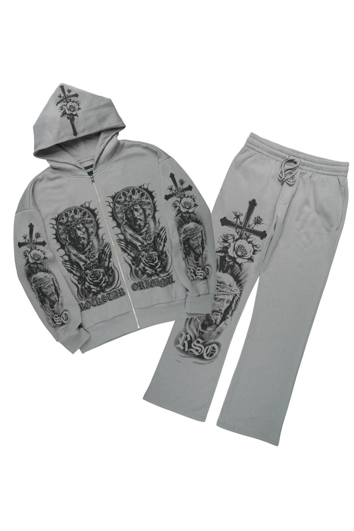 Blasted Grey Hoodie/Baggy Pant Track Set– Rockstar Original