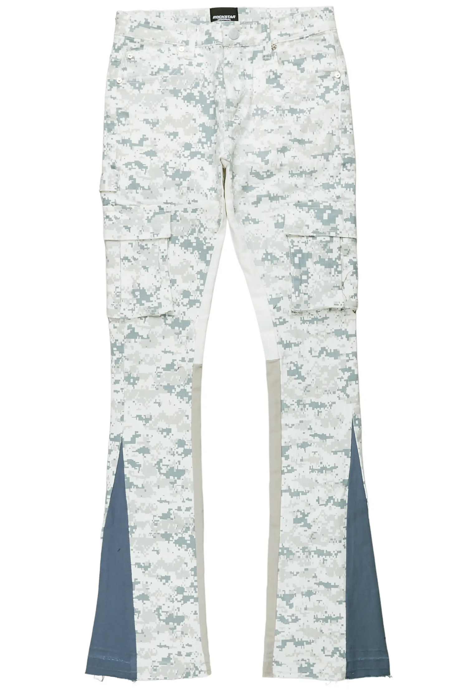 Dajuan Light Camo Stacked Cargo Flare Jean