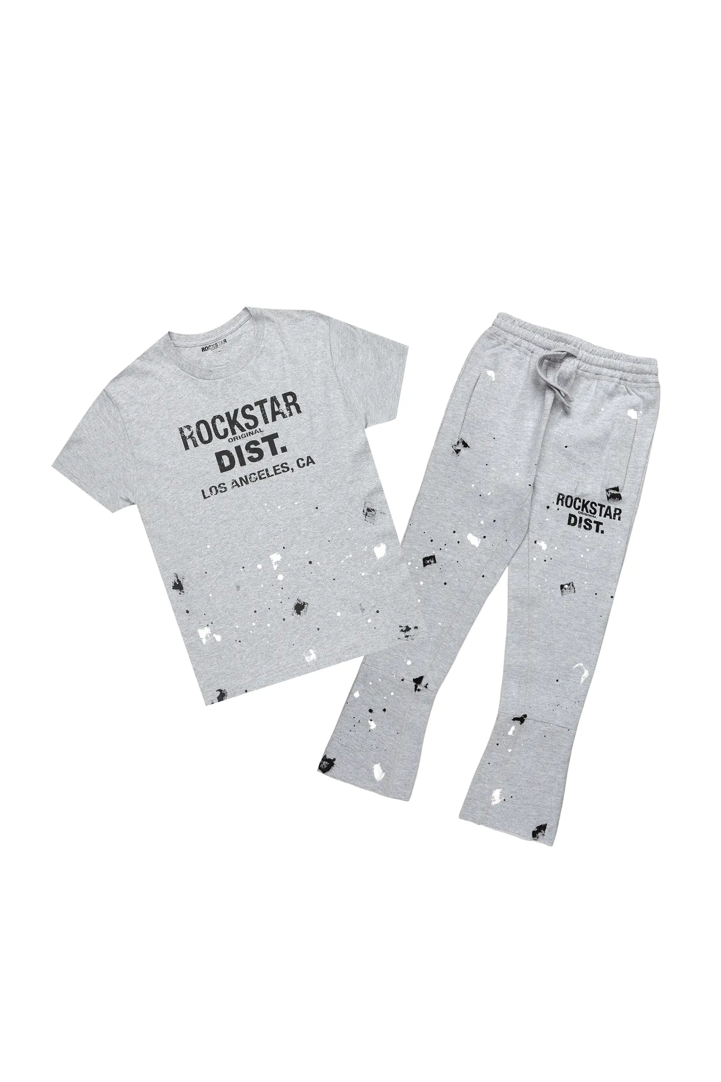 Boys Scottie Heather Grey T-Shirt Super Stacked Set