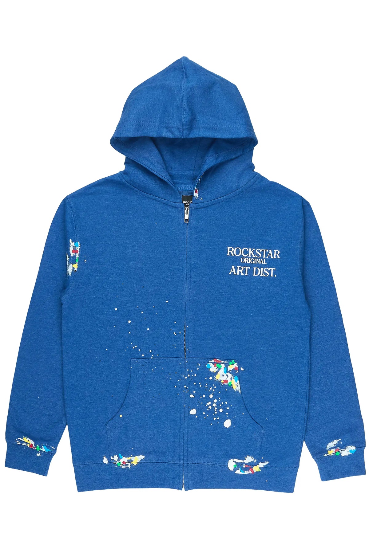 Boys Art Dist Royal Blue Graphic Zip Up Hoodie