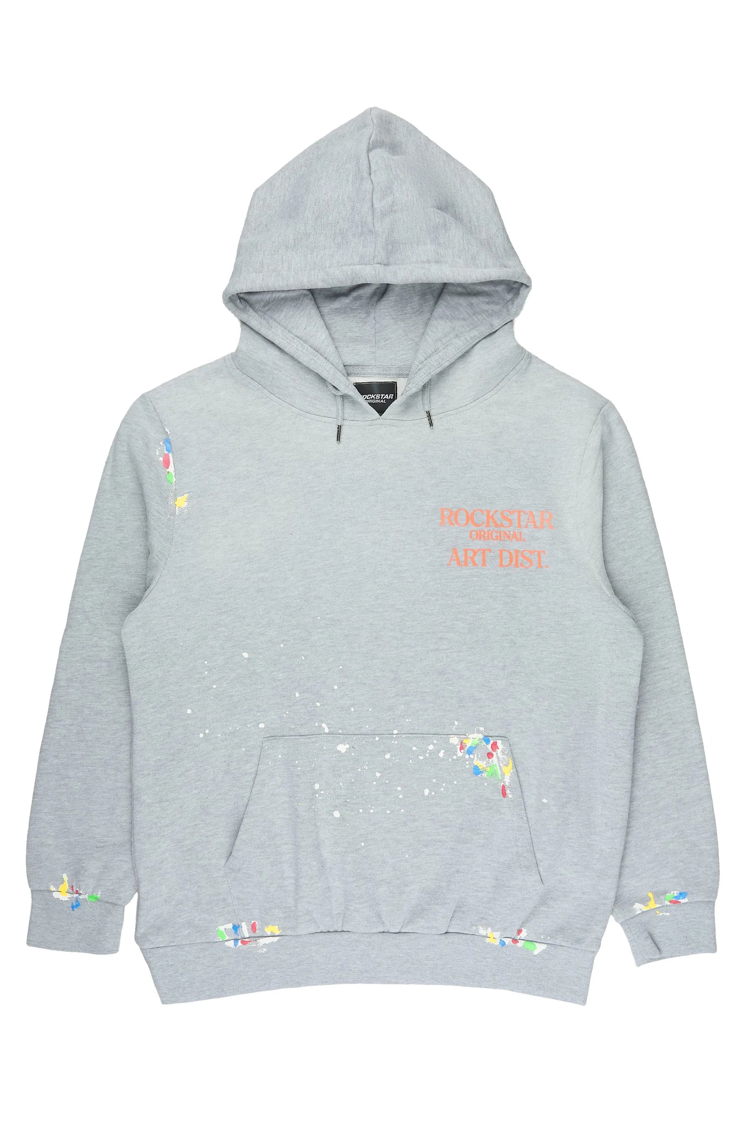 Rockstar Art Dist. Grey/Orange Graphic Hoodie
