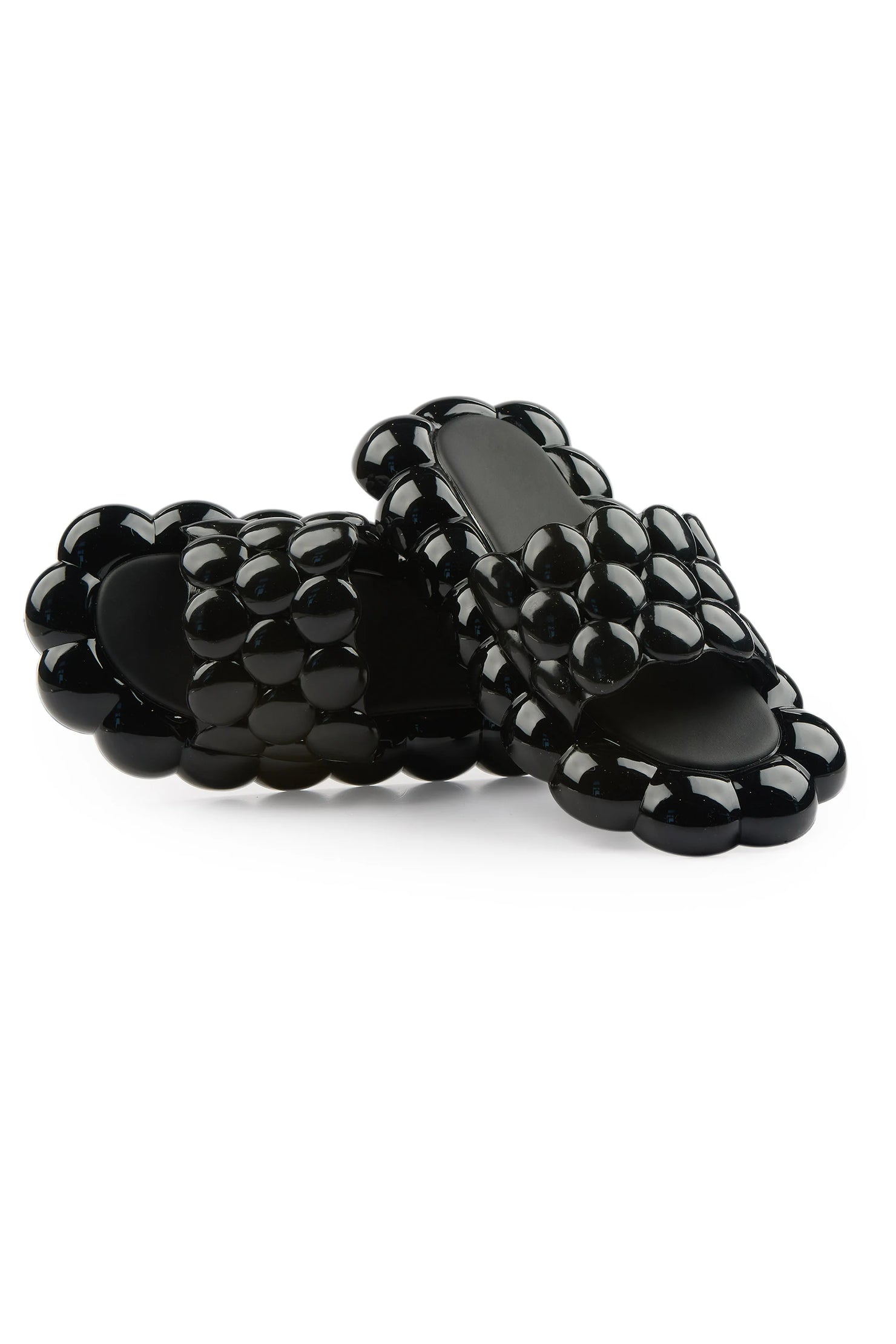 Jasmyne Black Bubble Slides