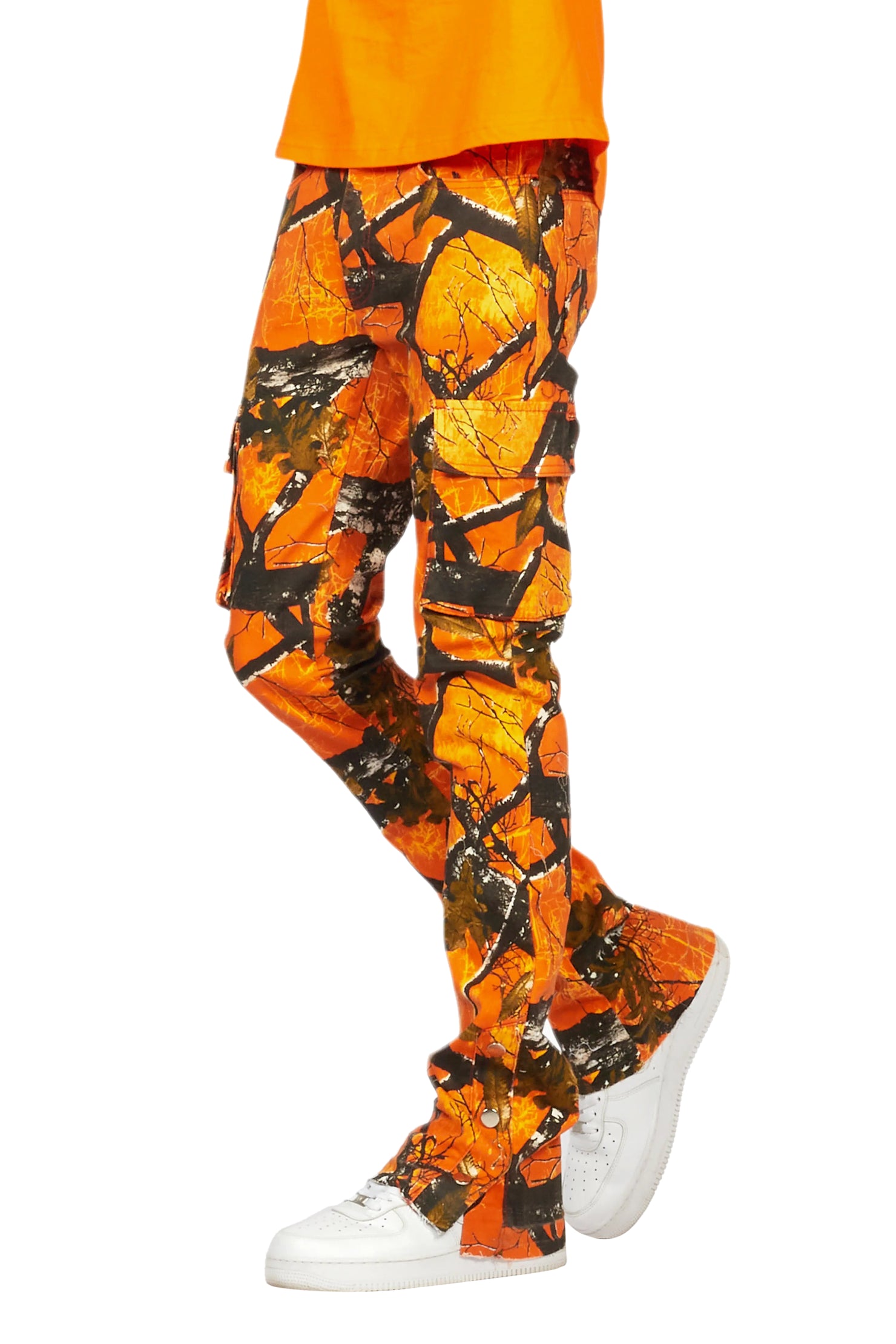 Waage Orange Tree Camo Cargo Stacked Flare Jean