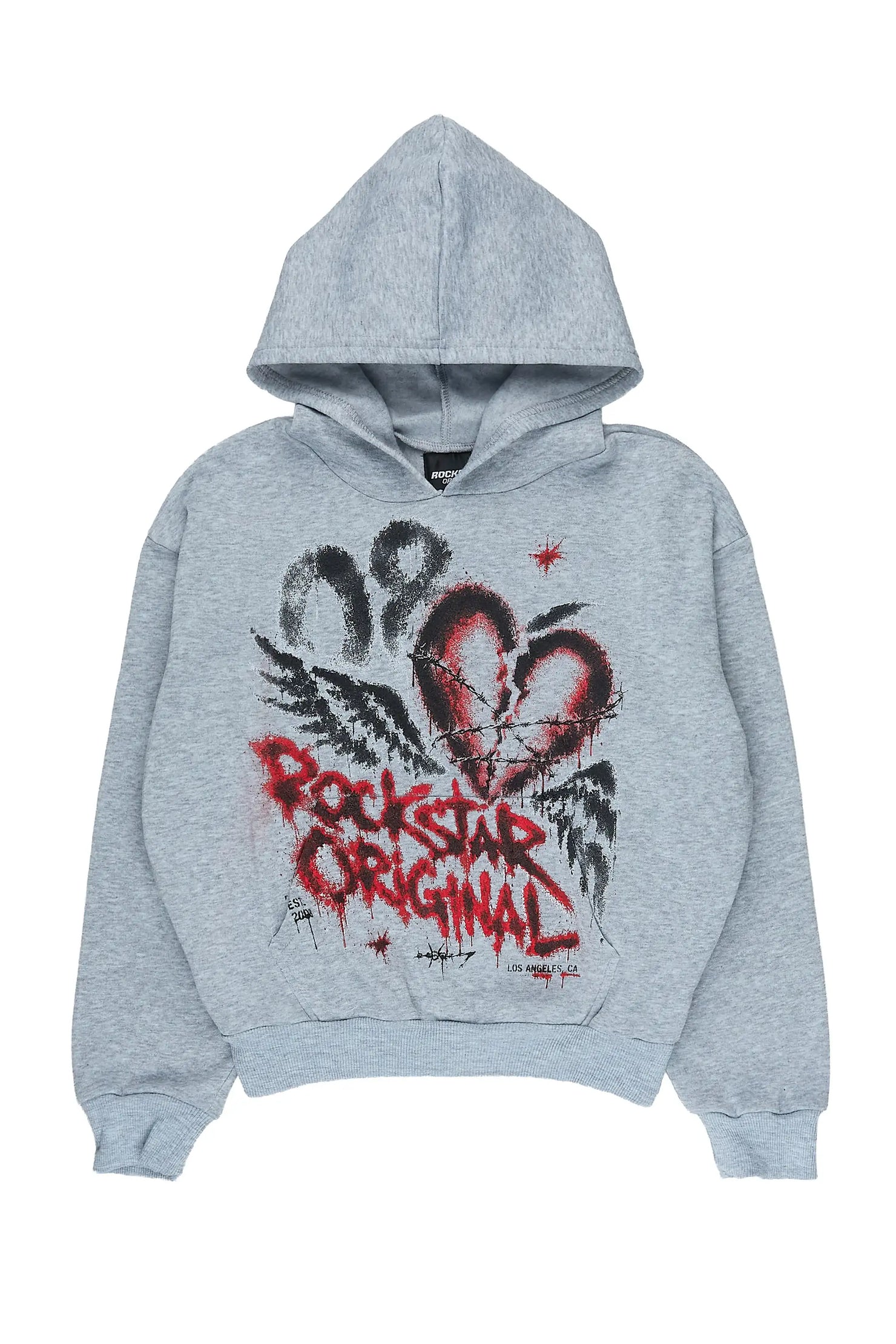 Girls Effigia Heather Grey Graphic Hoodie