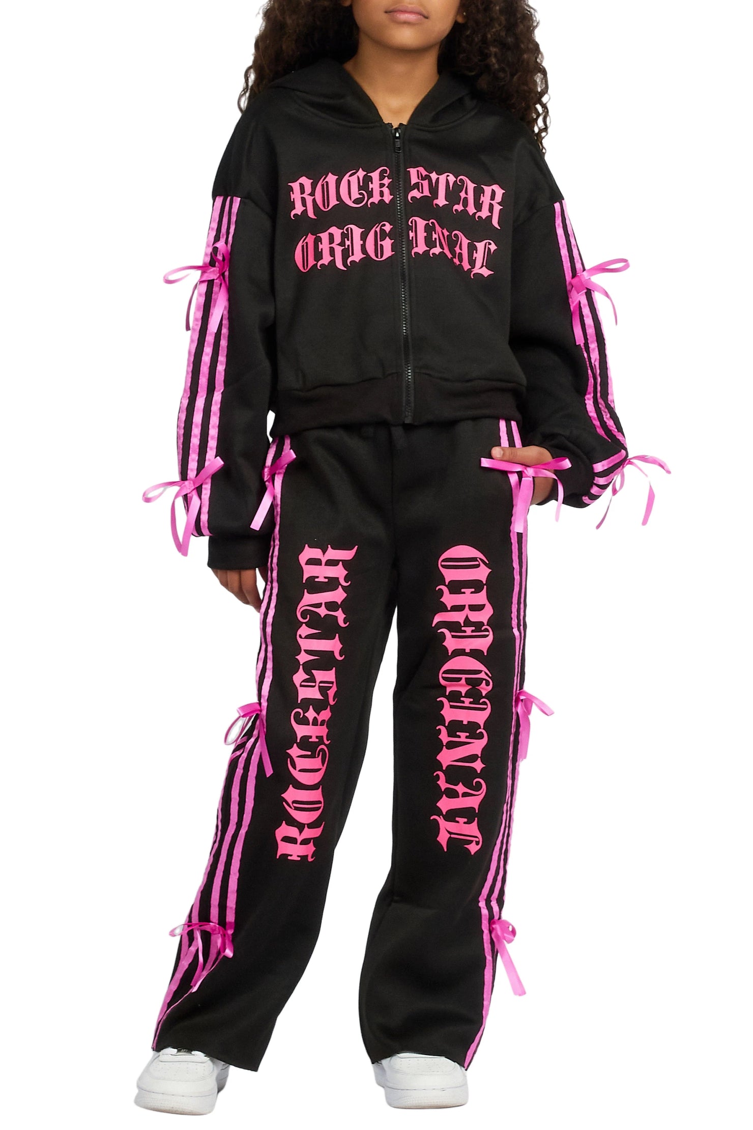 Girls Kettisha Black Baggy Track Set