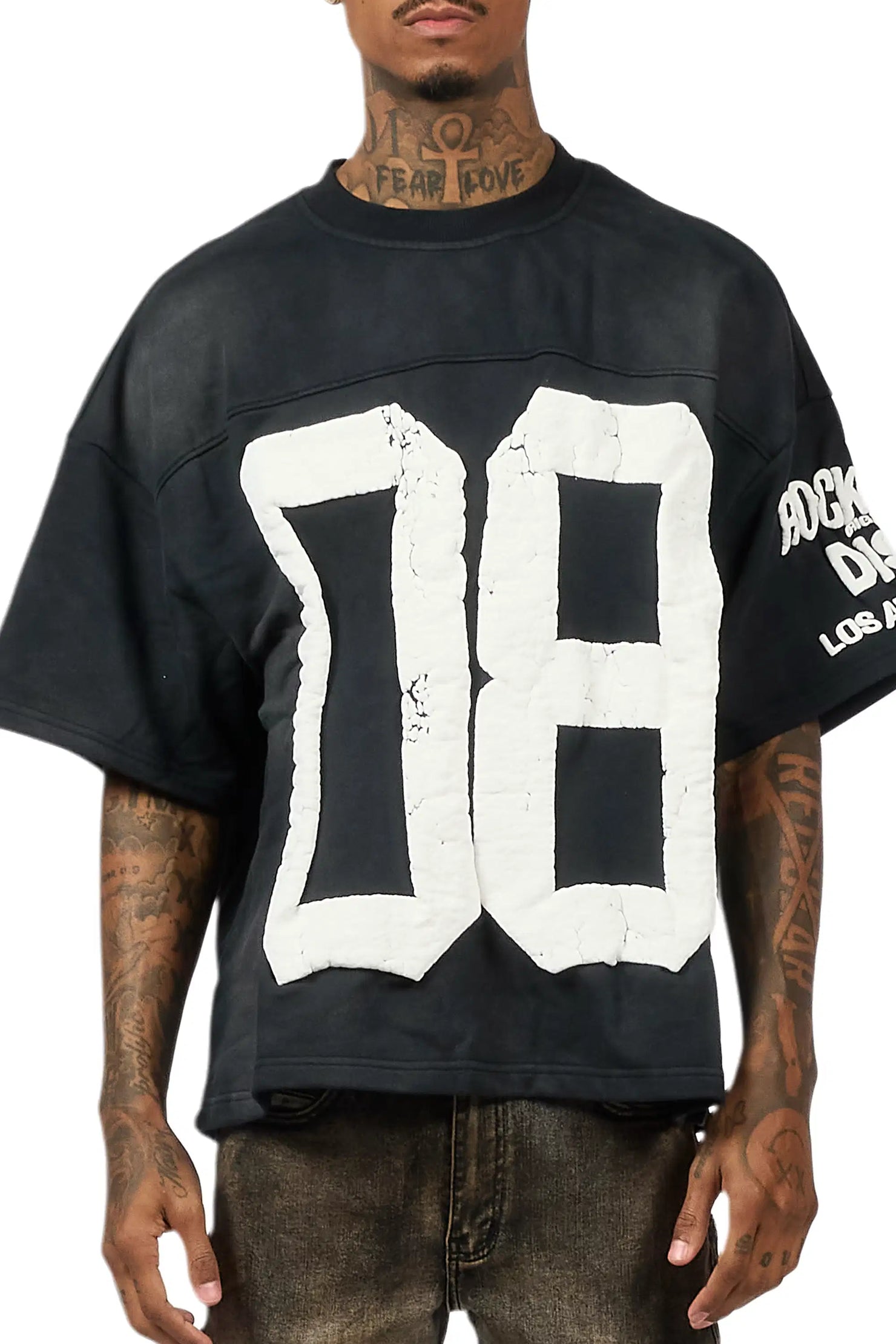 Outline Black French Terry T-Shirt