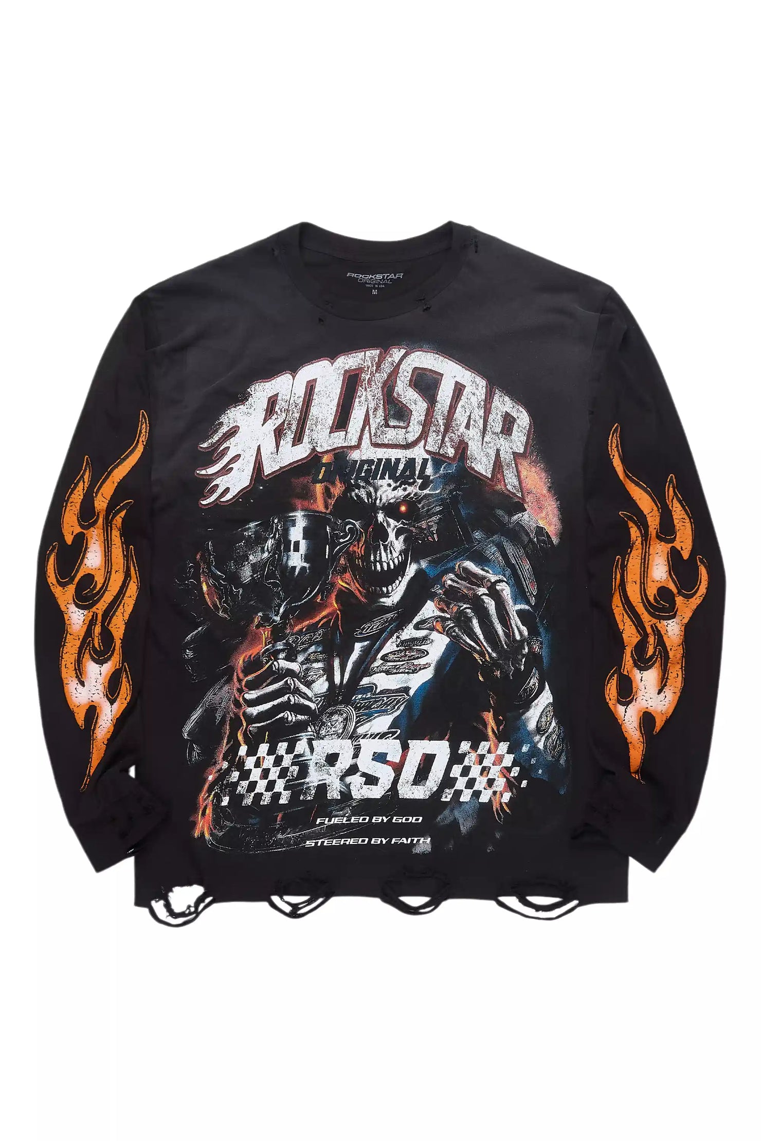 Rekina Black Graphic Long Sleeve Tee