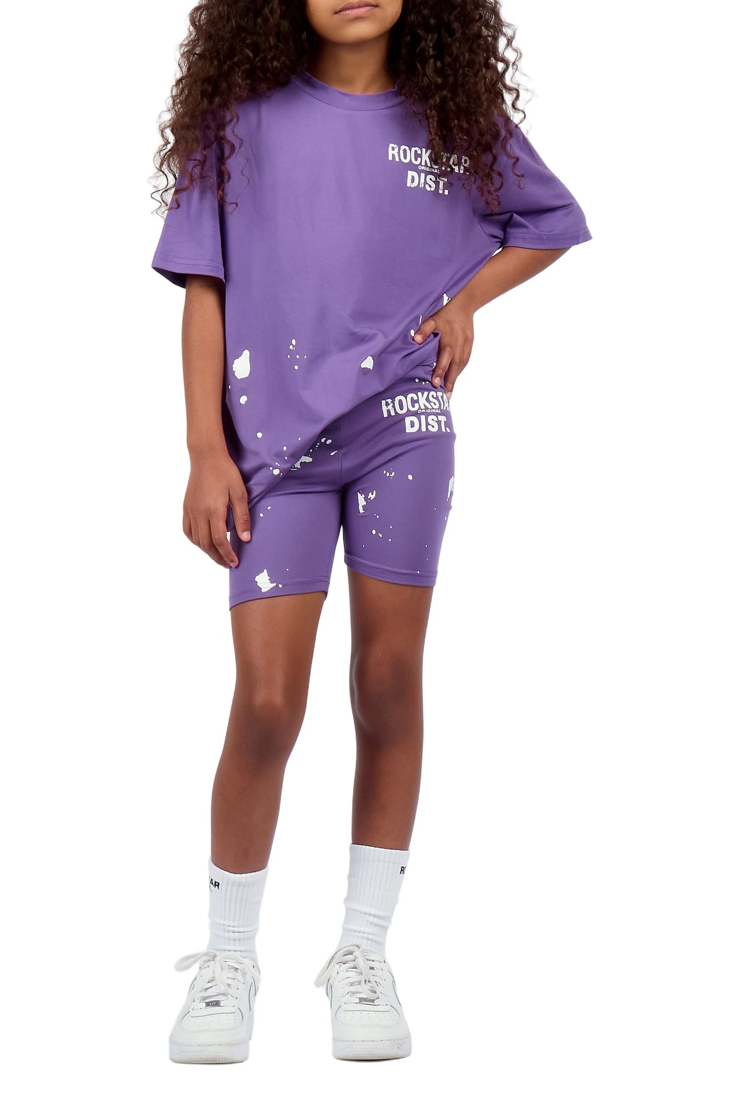 Girls Purple Living For It Short Set