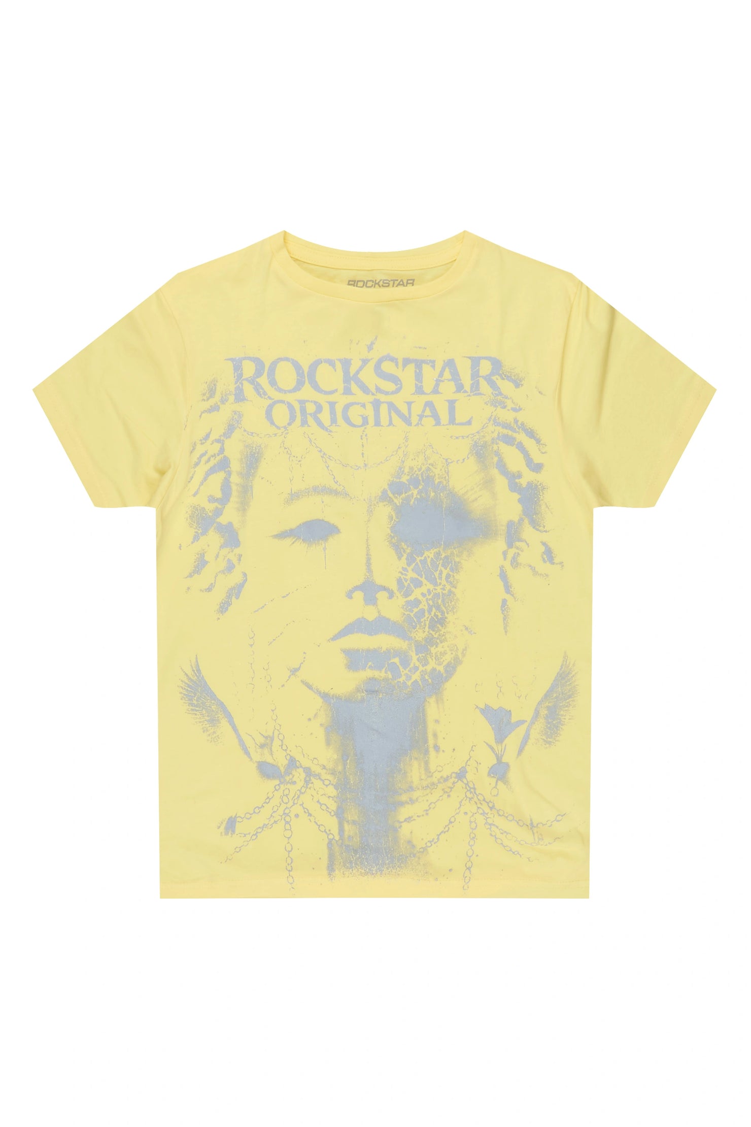 Girls Kairose Light Yellow/Grey Graphic T-Shirt