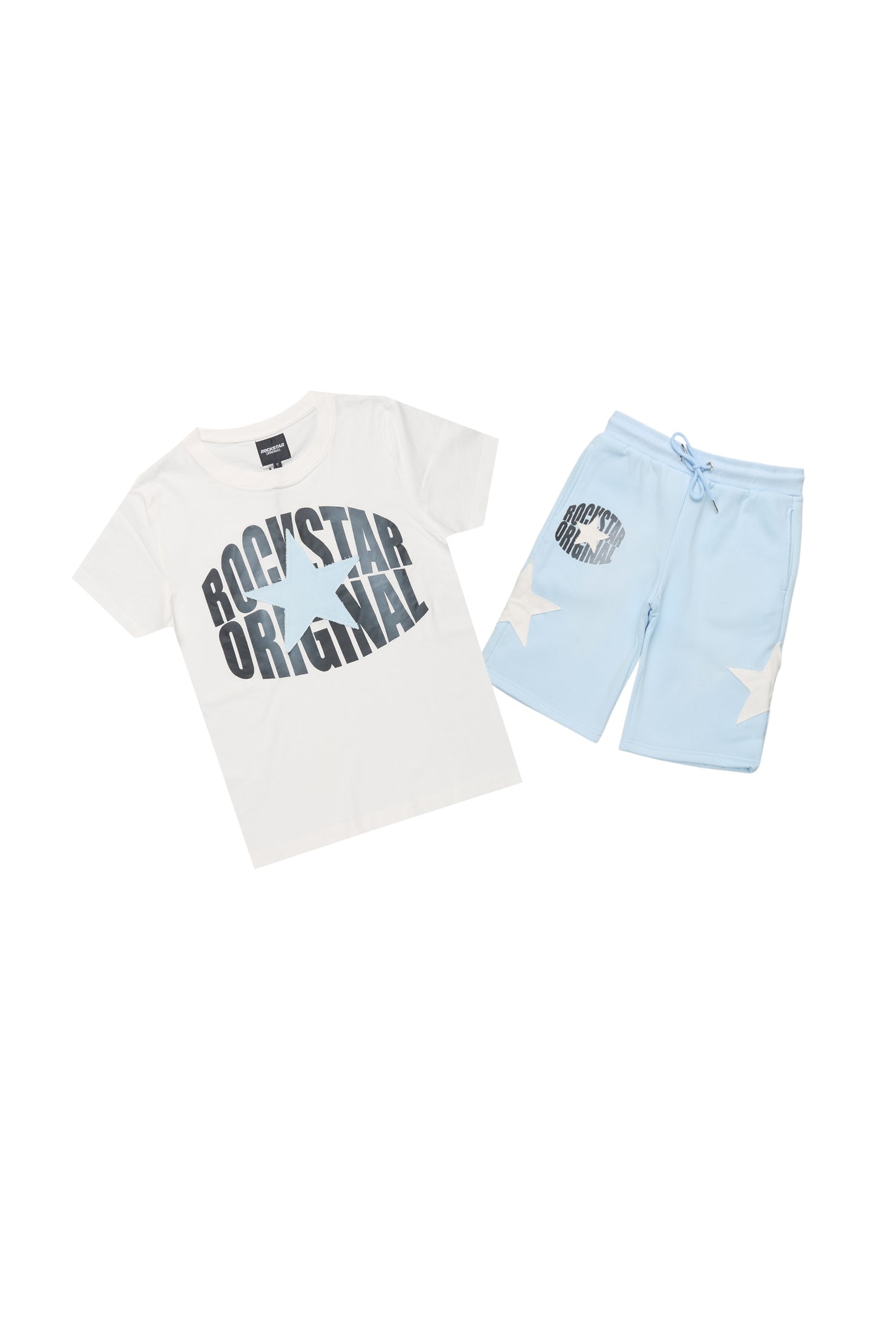Boys Sarge White/Blue T-Shirt/Short Set