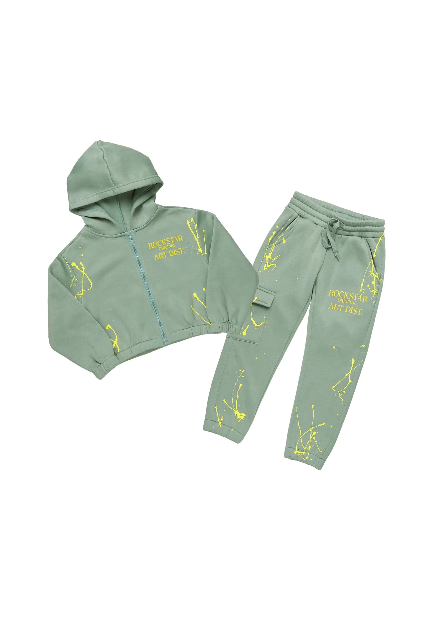 Girls Bass Sage Zip Up Hoodie Pant Set